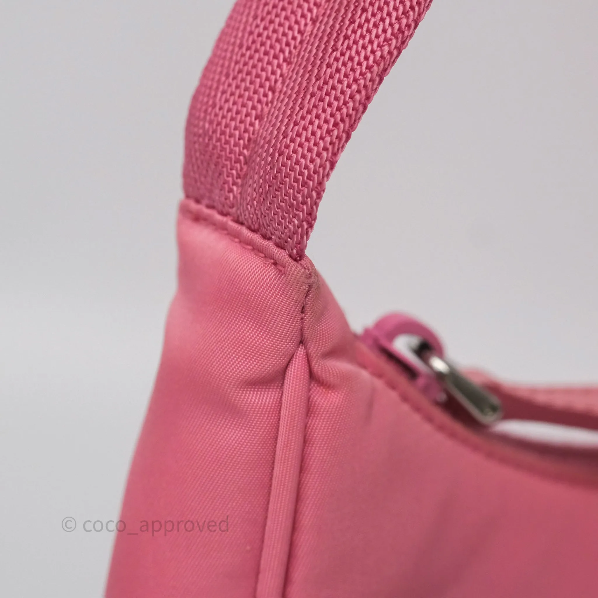 Prada Re-Edition 2005 Nylon Mini Bag Pink Silver Hardware