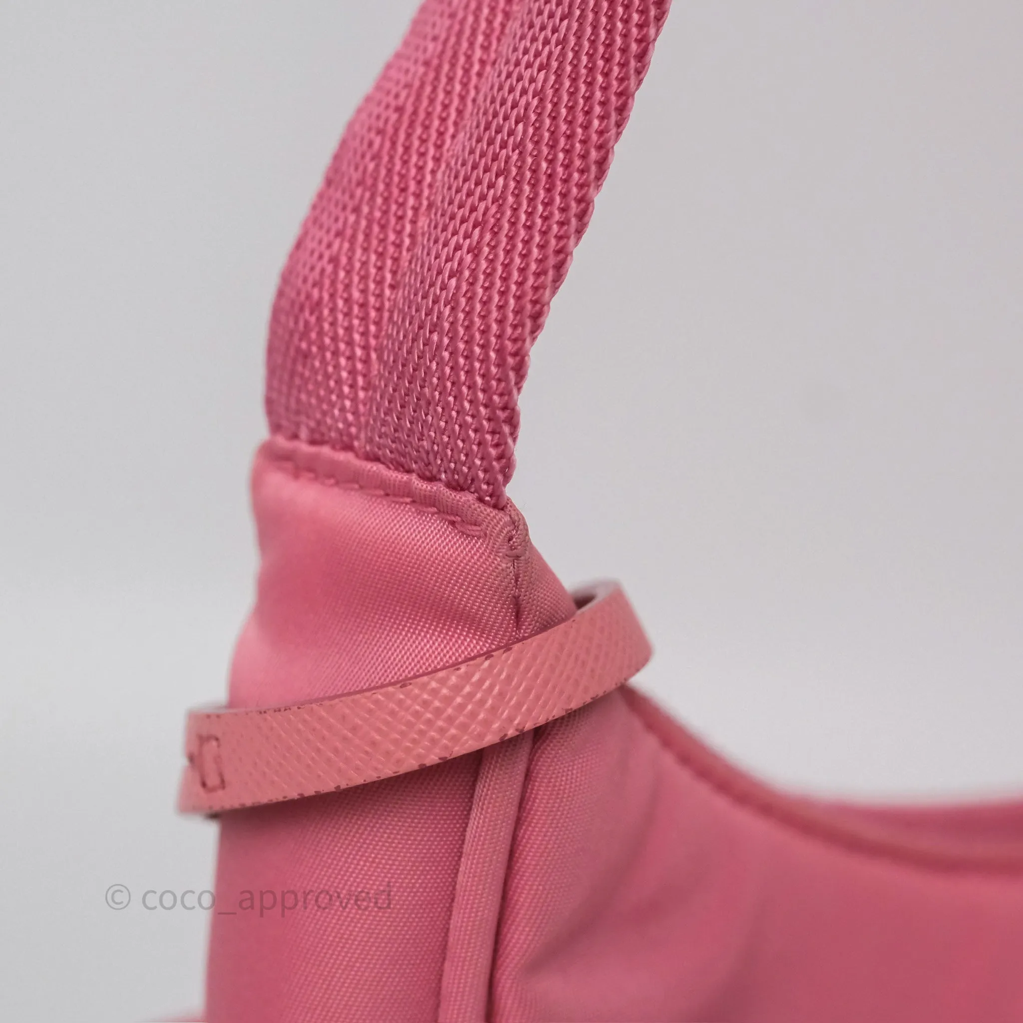 Prada Re-Edition 2005 Nylon Mini Bag Pink Silver Hardware