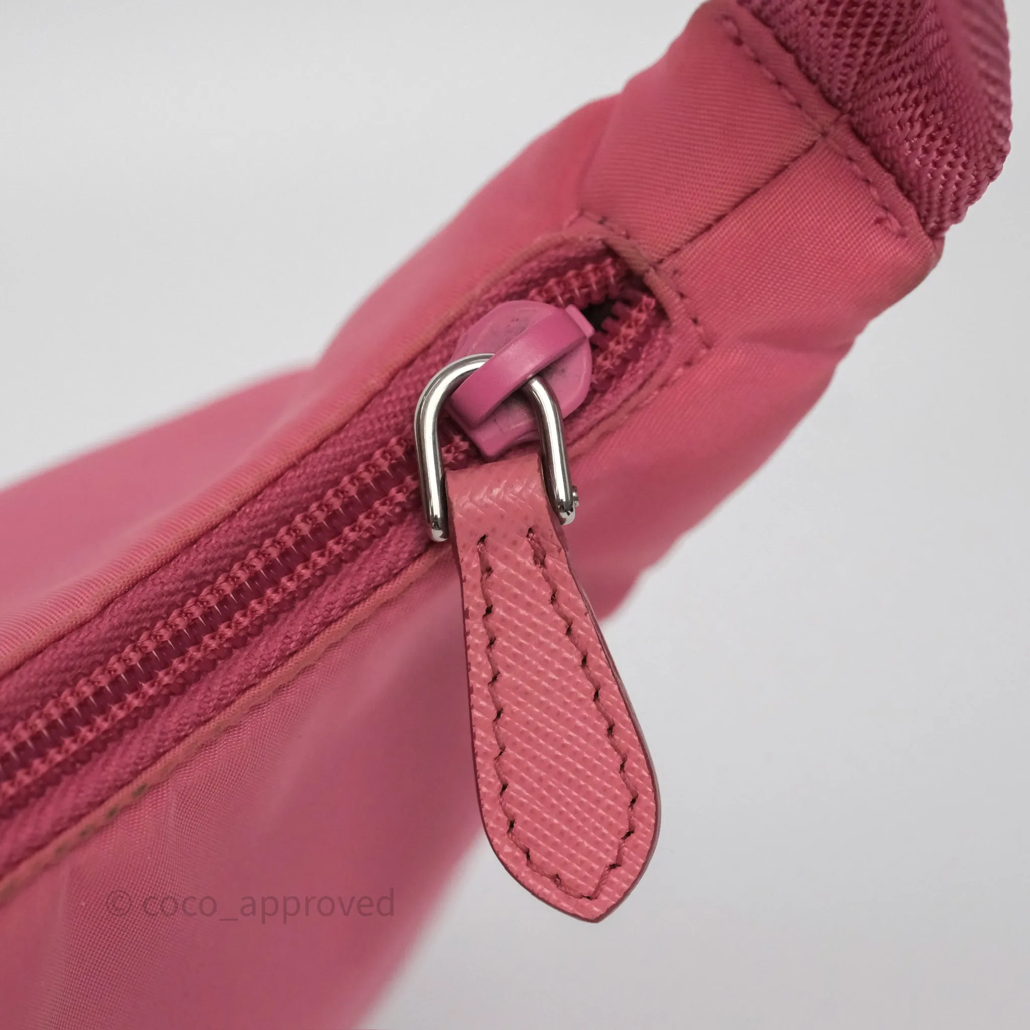 Prada Re-Edition 2005 Nylon Mini Bag Pink Silver Hardware