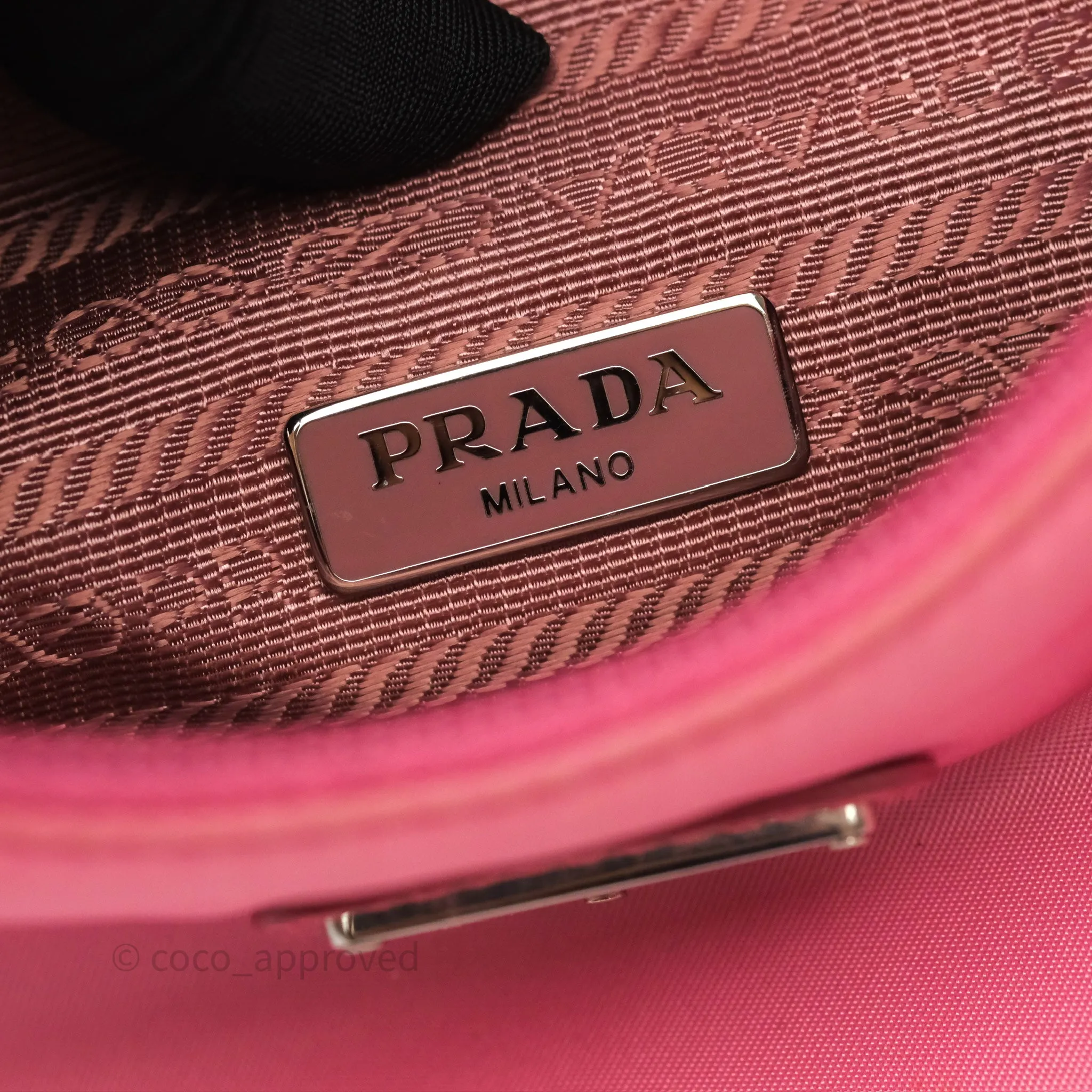 Prada Re-Edition 2005 Nylon Mini Bag Pink Silver Hardware
