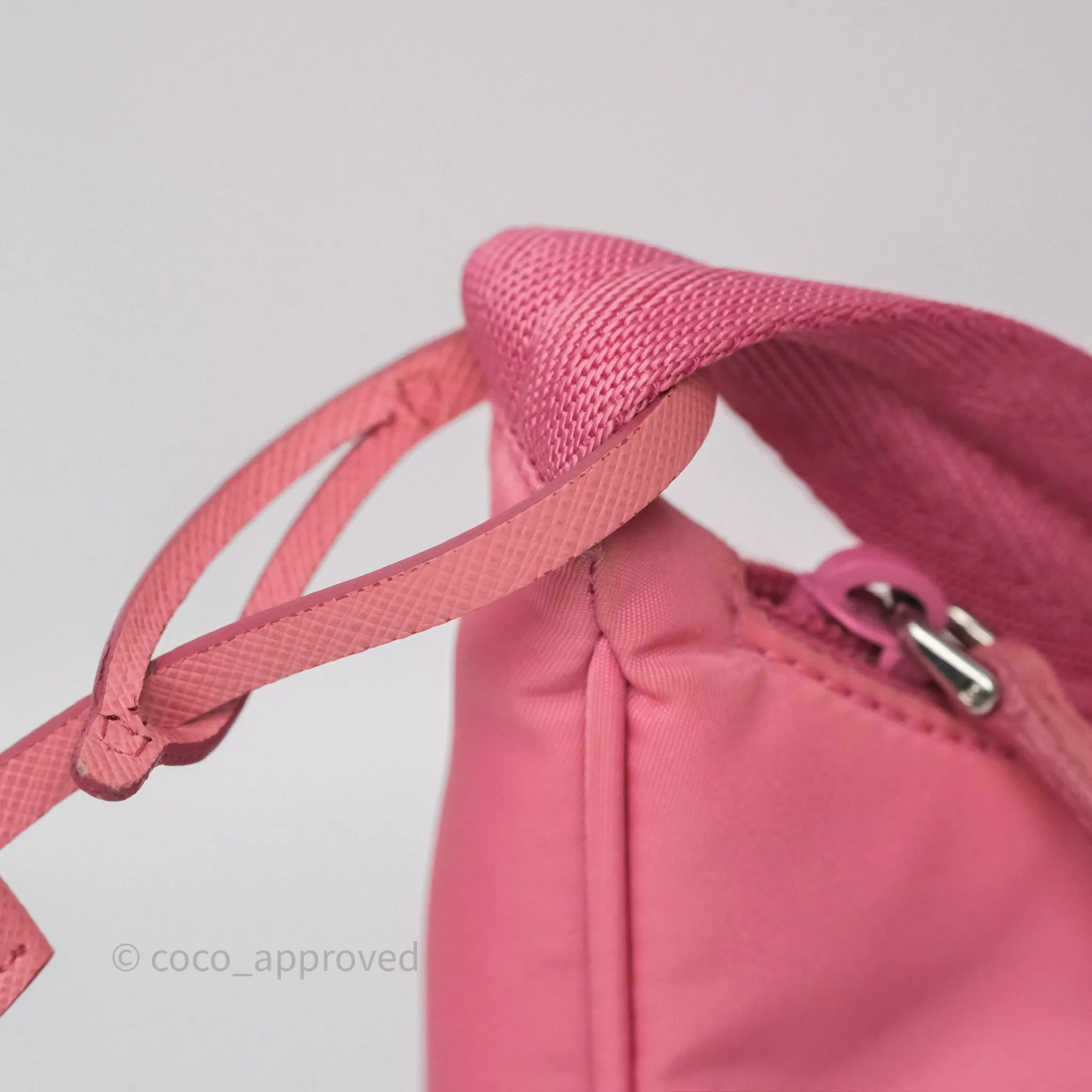 Prada Re-Edition 2005 Nylon Mini Bag Pink Silver Hardware
