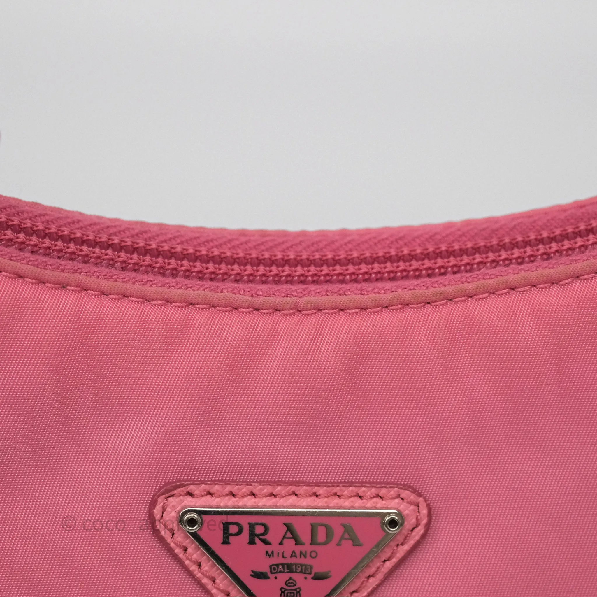 Prada Re-Edition 2005 Nylon Mini Bag Pink Silver Hardware