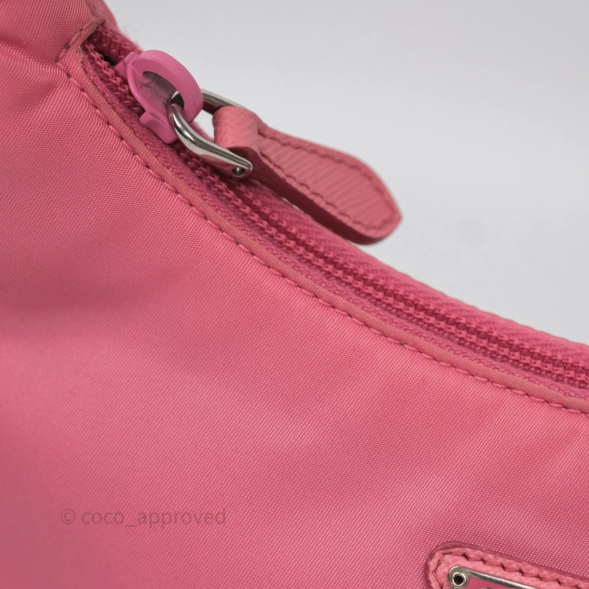 Prada Re-Edition 2005 Nylon Mini Bag Pink Silver Hardware