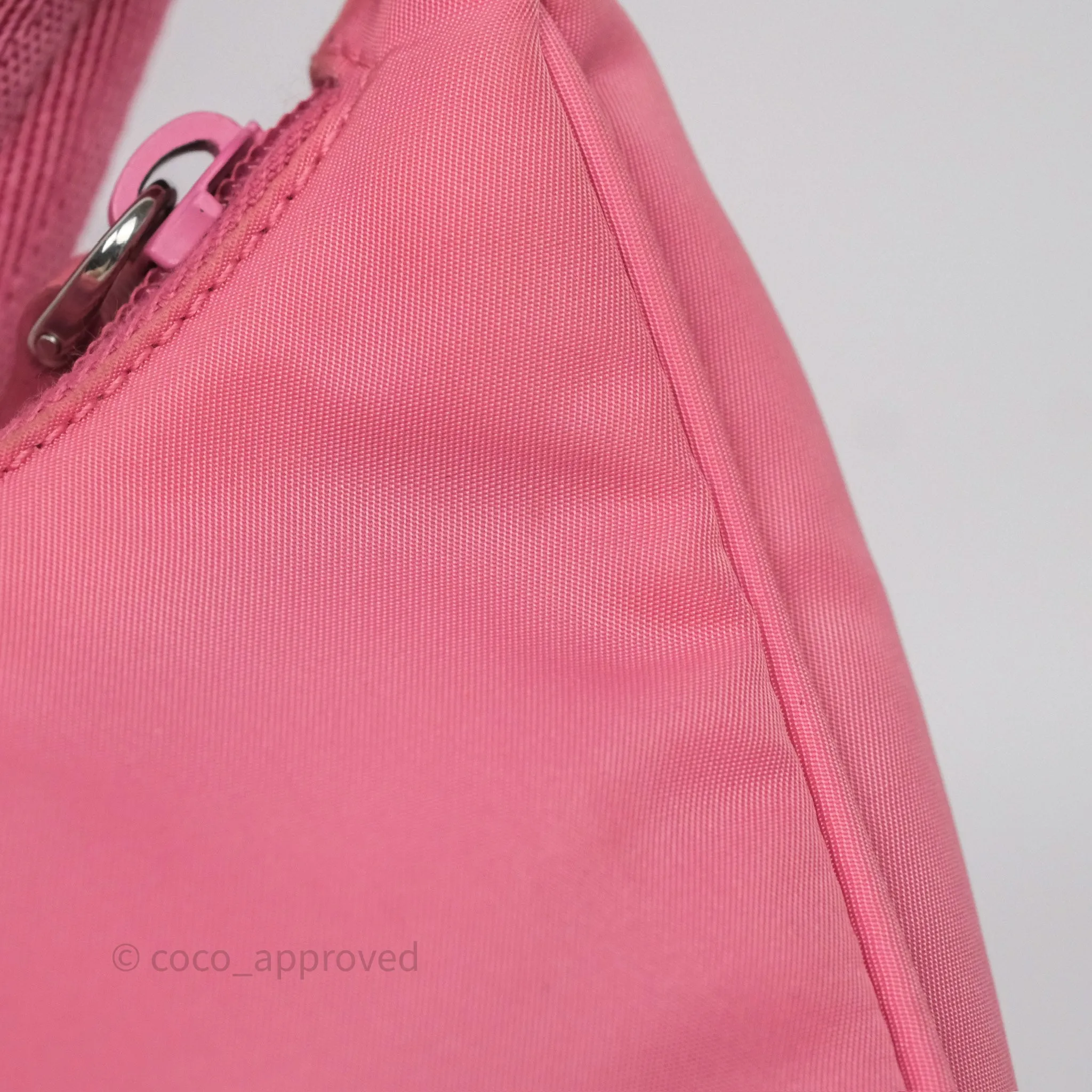 Prada Re-Edition 2005 Nylon Mini Bag Pink Silver Hardware