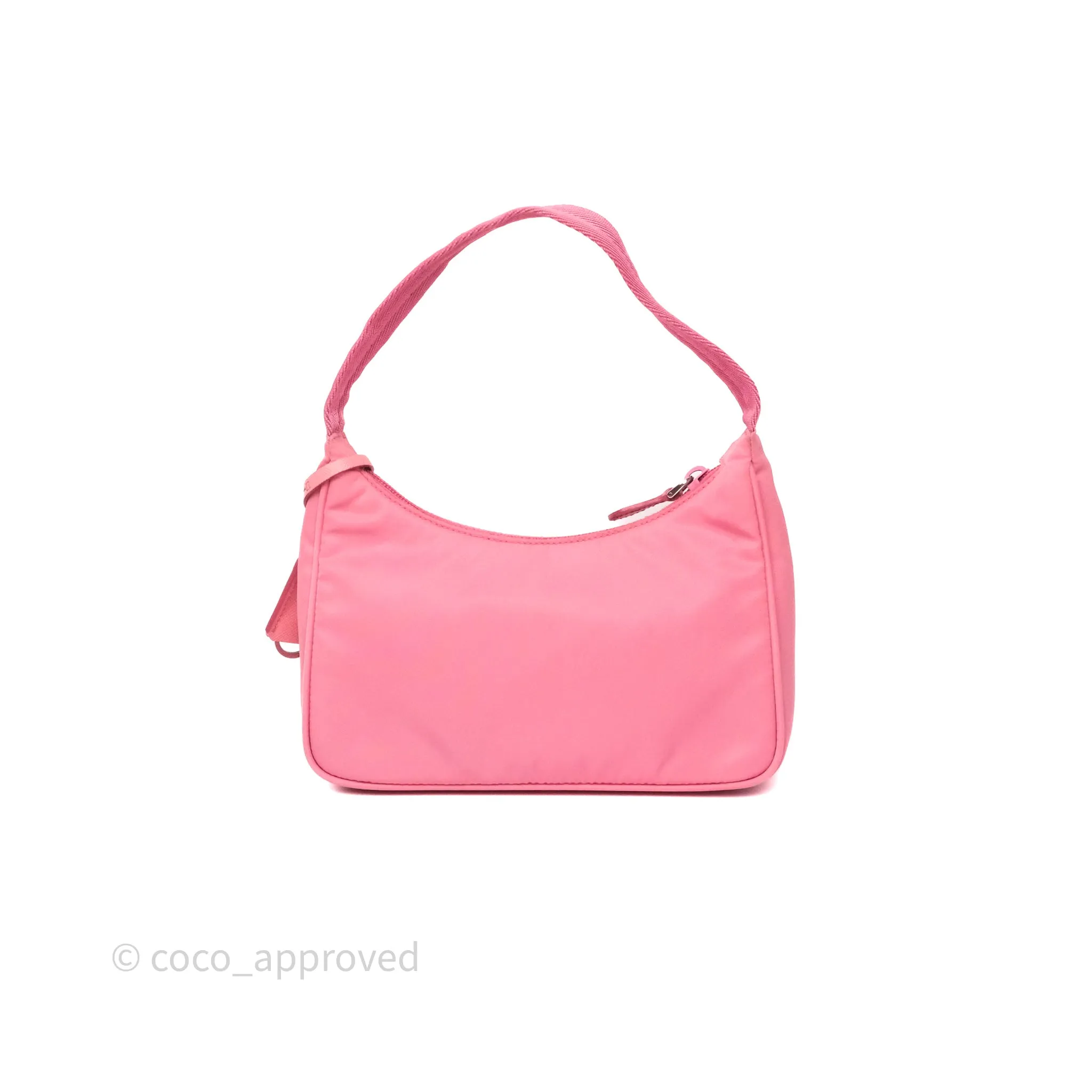 Prada Re-Edition 2005 Nylon Mini Bag Pink Silver Hardware