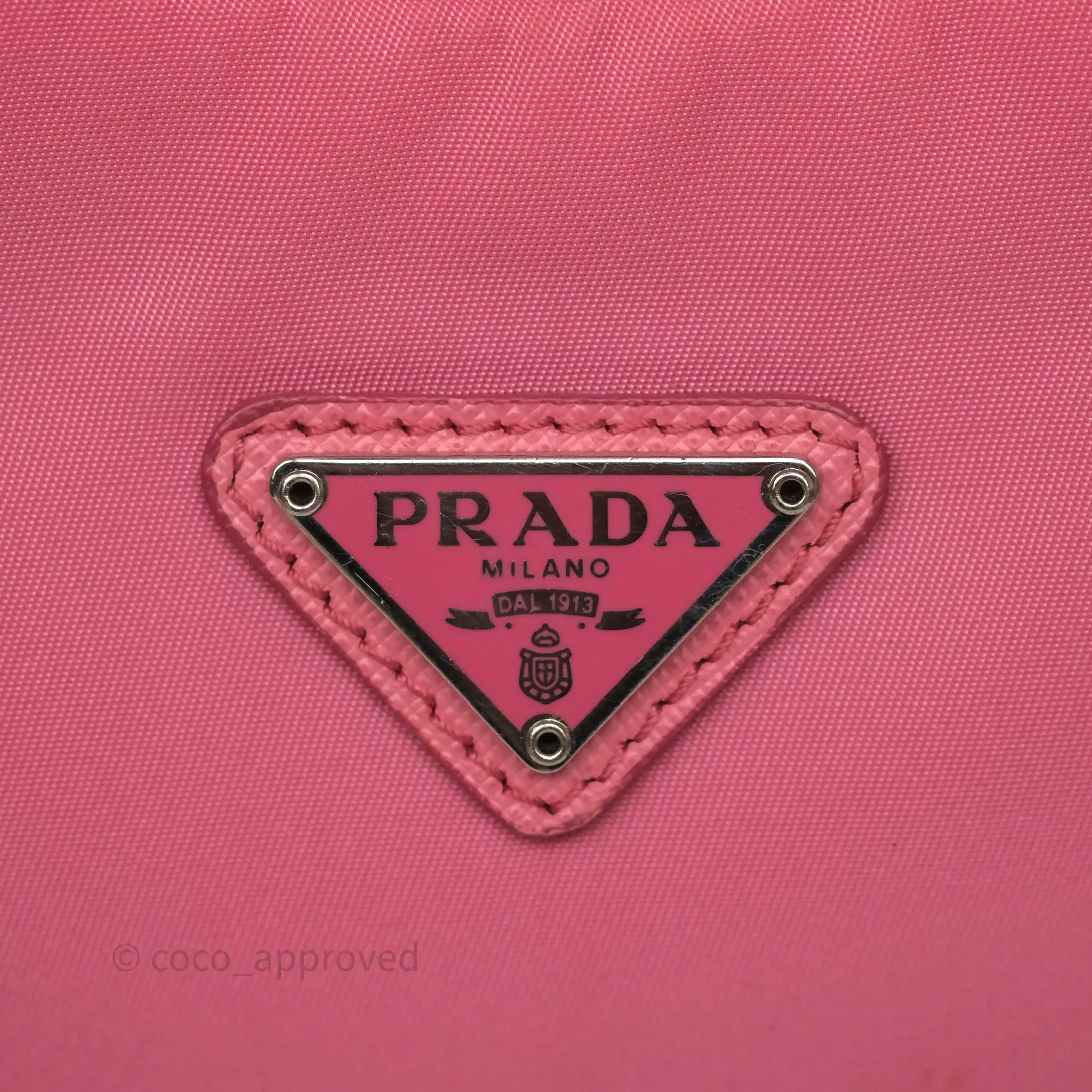 Prada Re-Edition 2005 Nylon Mini Bag Pink Silver Hardware