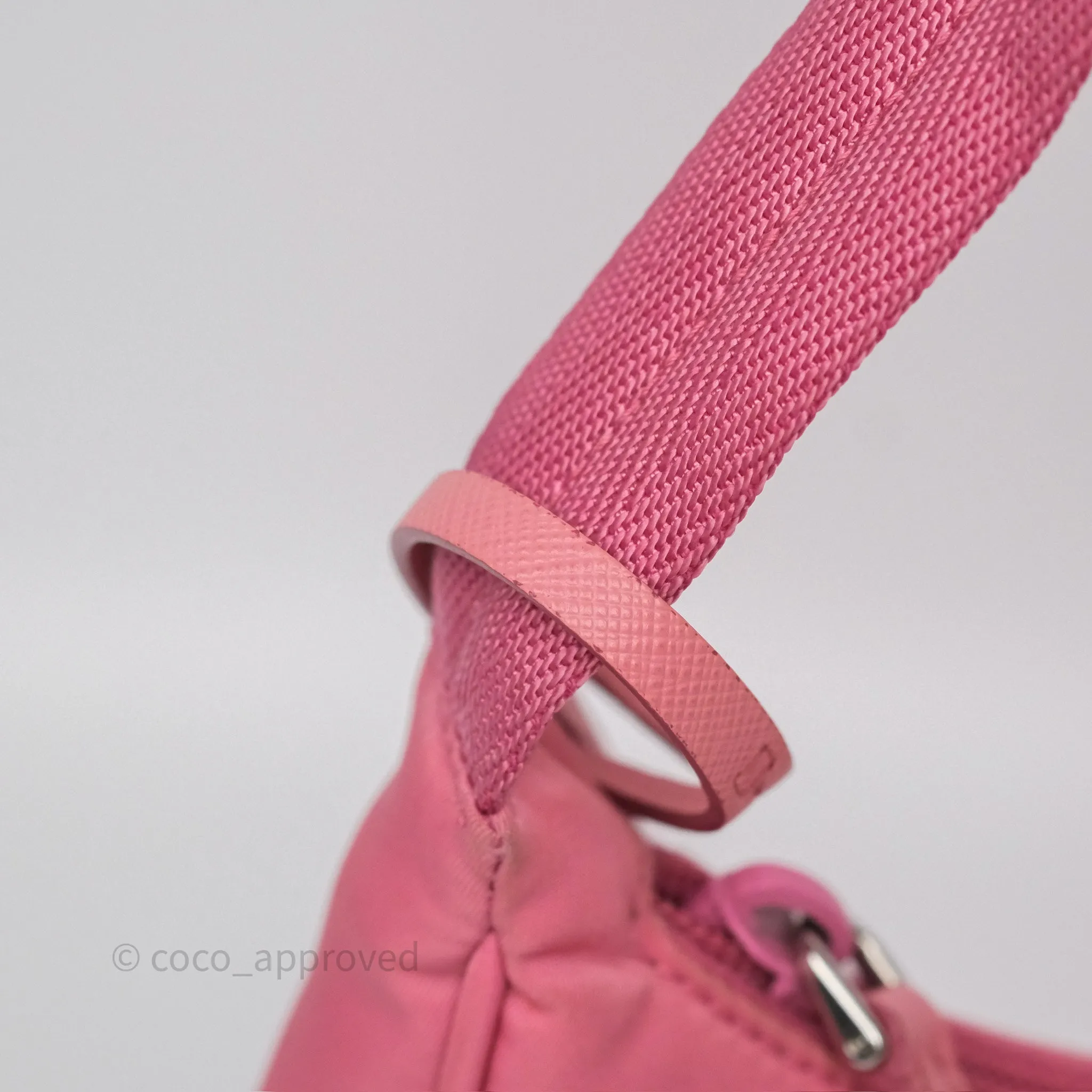 Prada Re-Edition 2005 Nylon Mini Bag Pink Silver Hardware