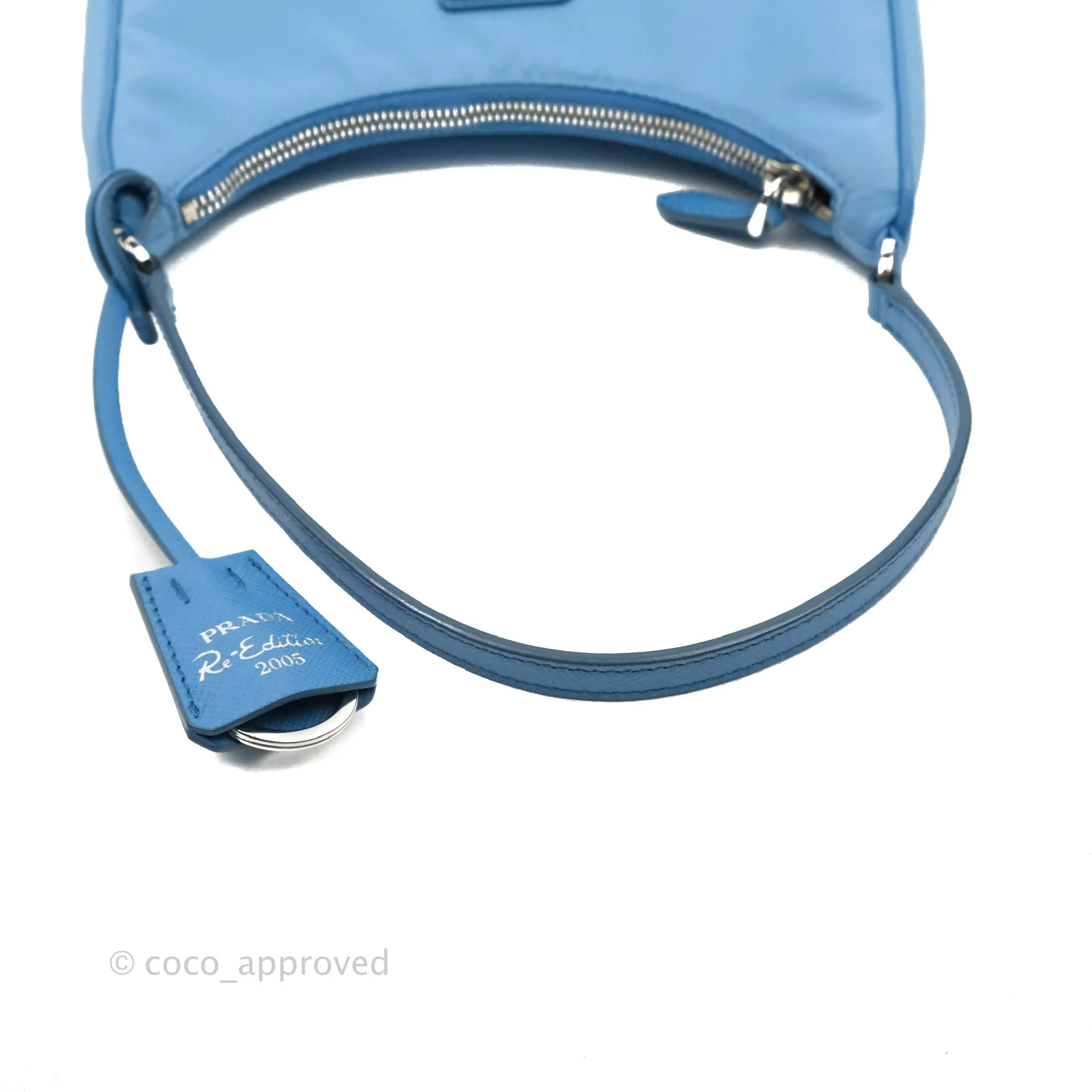 Prada Re-Edition 2005 Re-Nylon Mini Bag Blue Silver Hardware