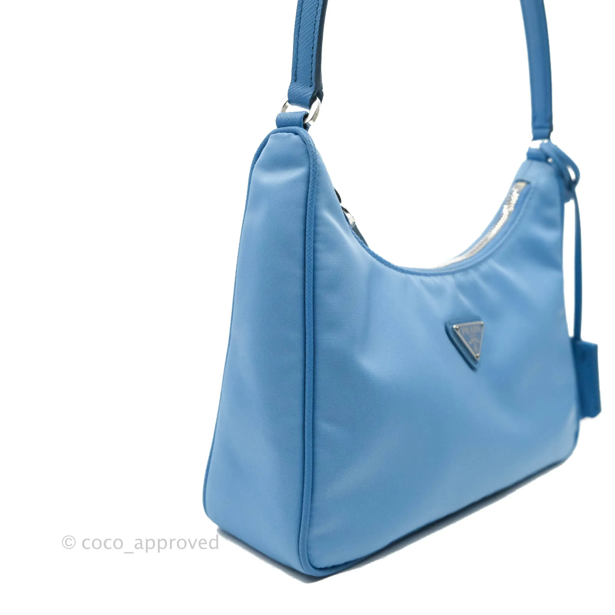 Prada Re-Edition 2005 Re-Nylon Mini Bag Blue Silver Hardware