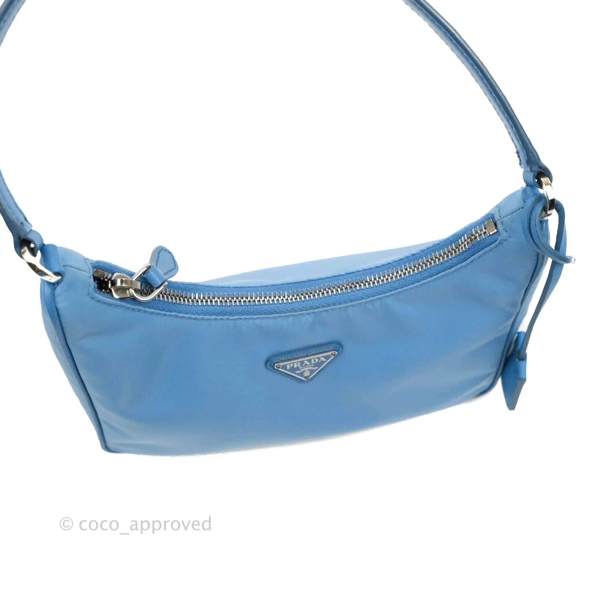 Prada Re-Edition 2005 Re-Nylon Mini Bag Blue Silver Hardware