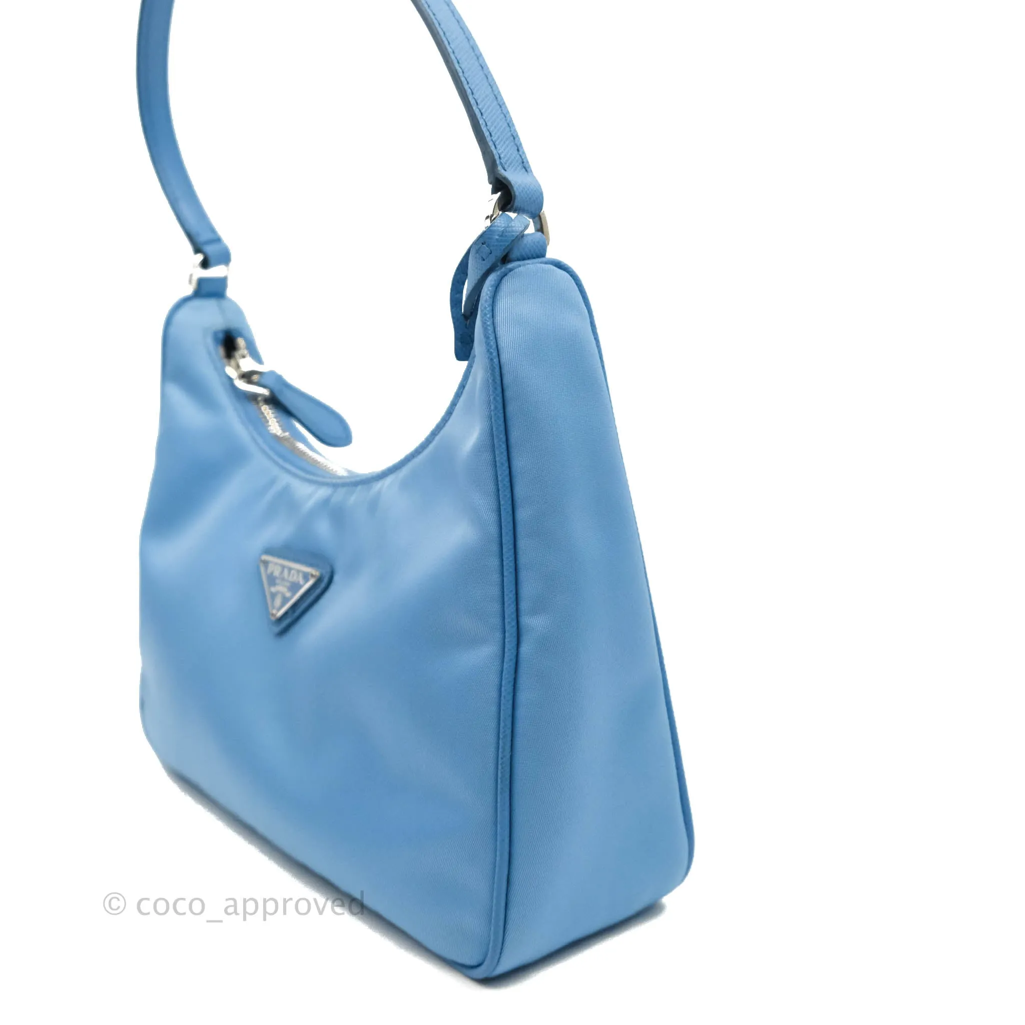 Prada Re-Edition 2005 Re-Nylon Mini Bag Blue Silver Hardware