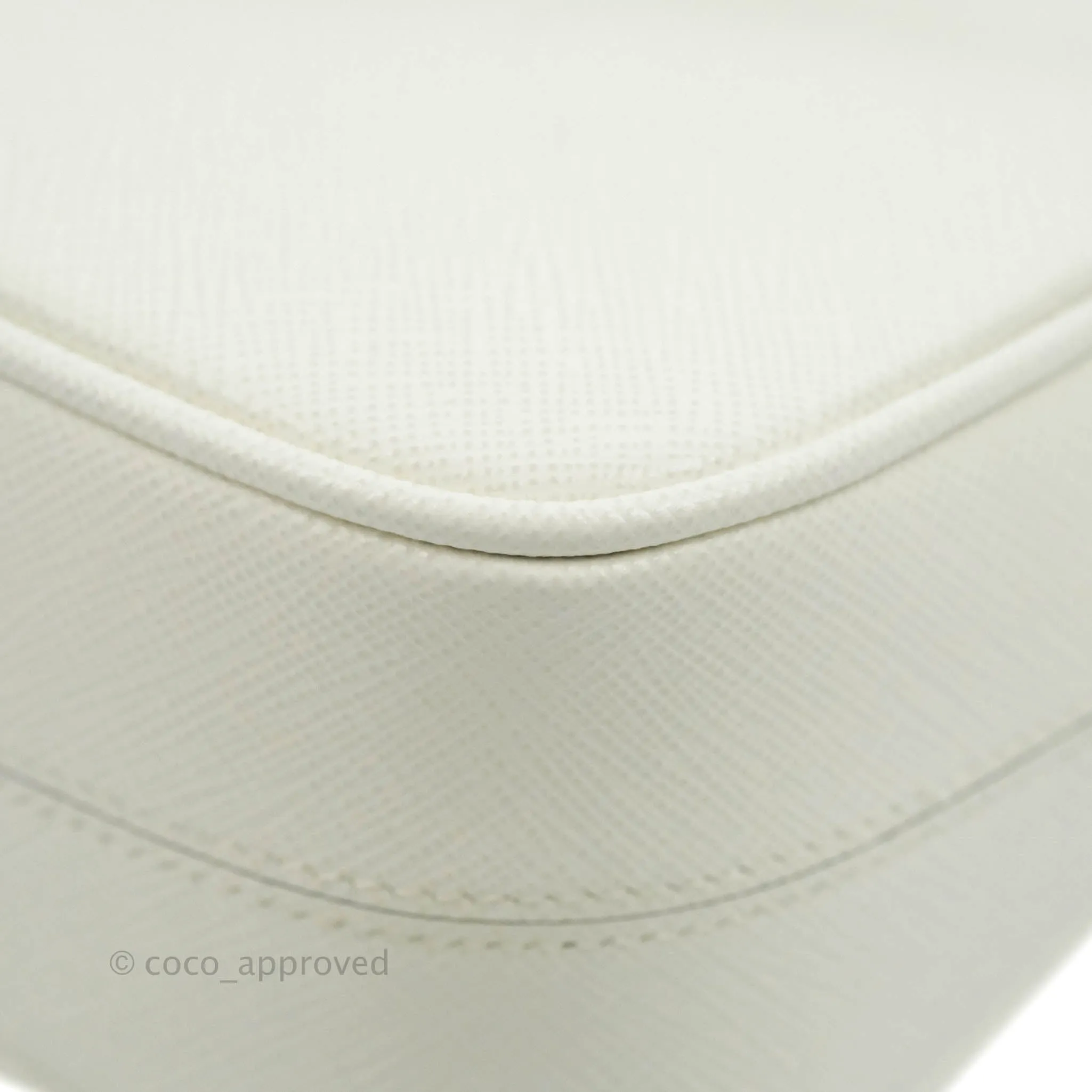 Prada Saffiano Leather Mini Bag White Gold Hardware