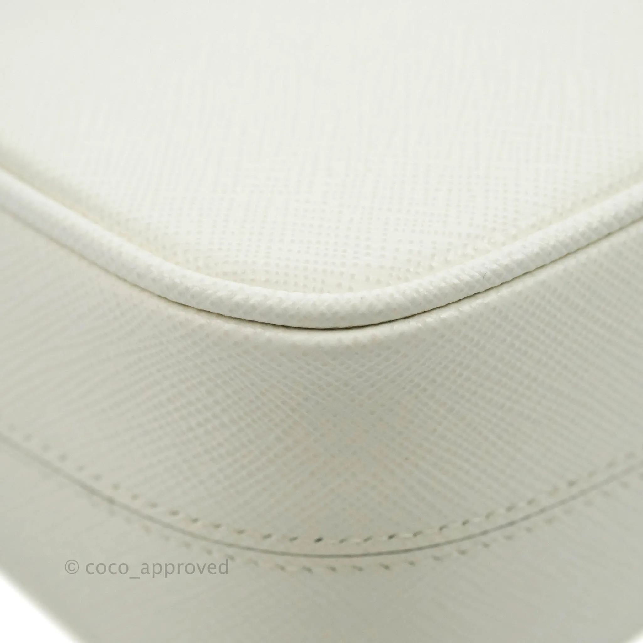 Prada Saffiano Leather Mini Bag White Gold Hardware