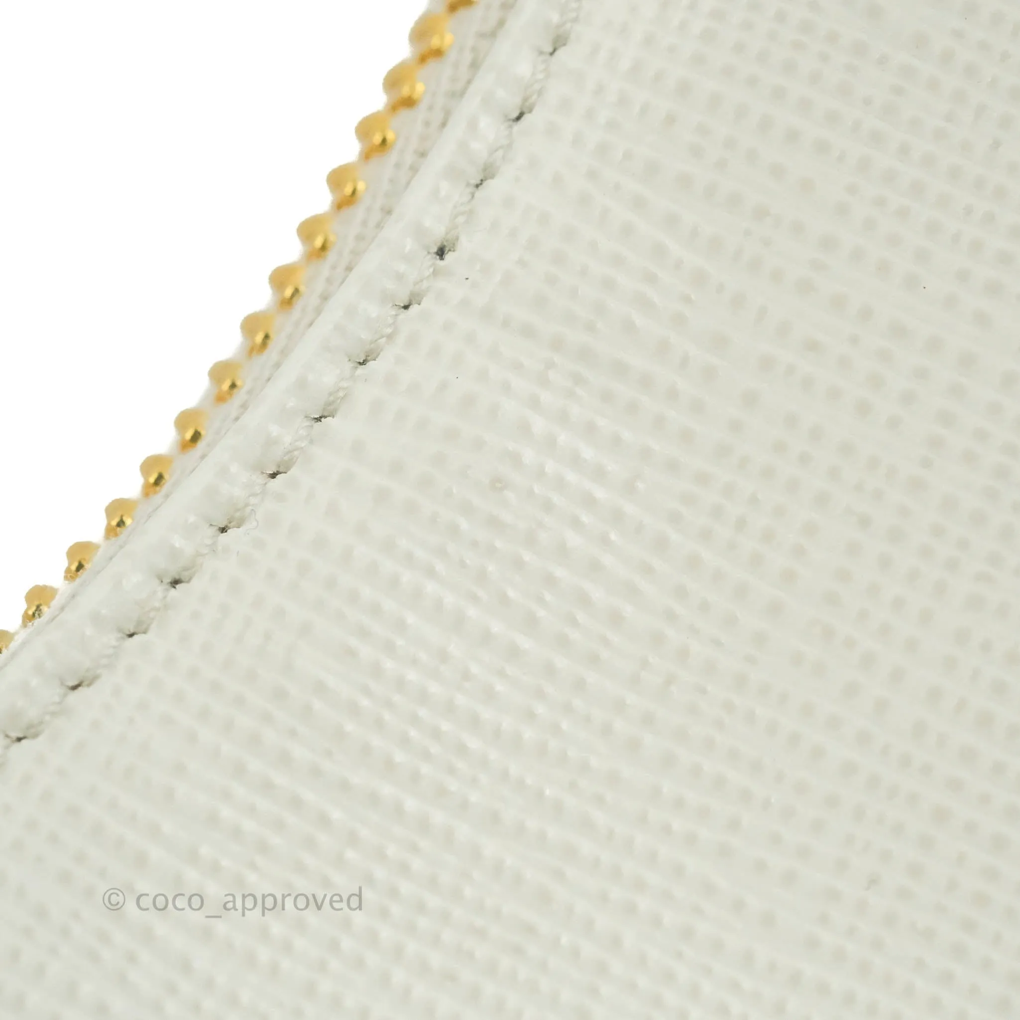Prada Saffiano Leather Mini Bag White Gold Hardware