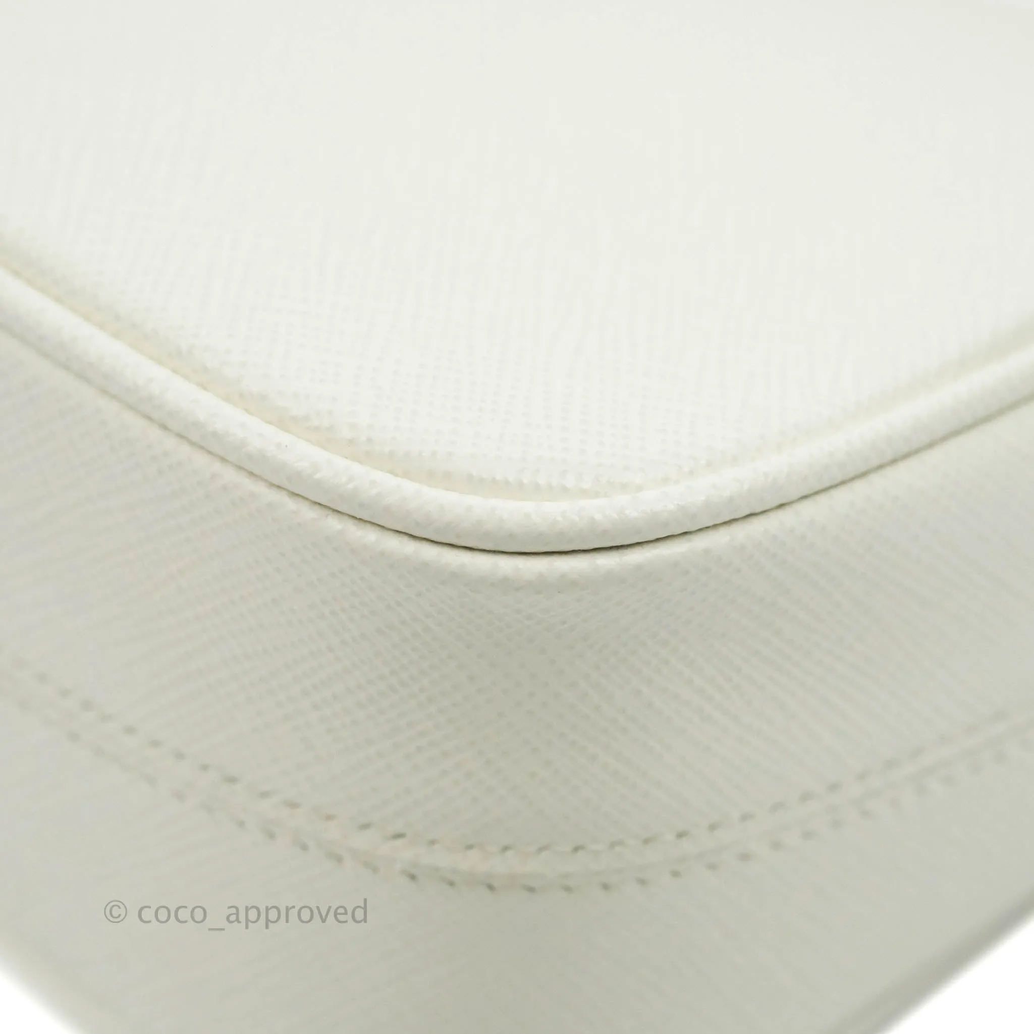 Prada Saffiano Leather Mini Bag White Gold Hardware