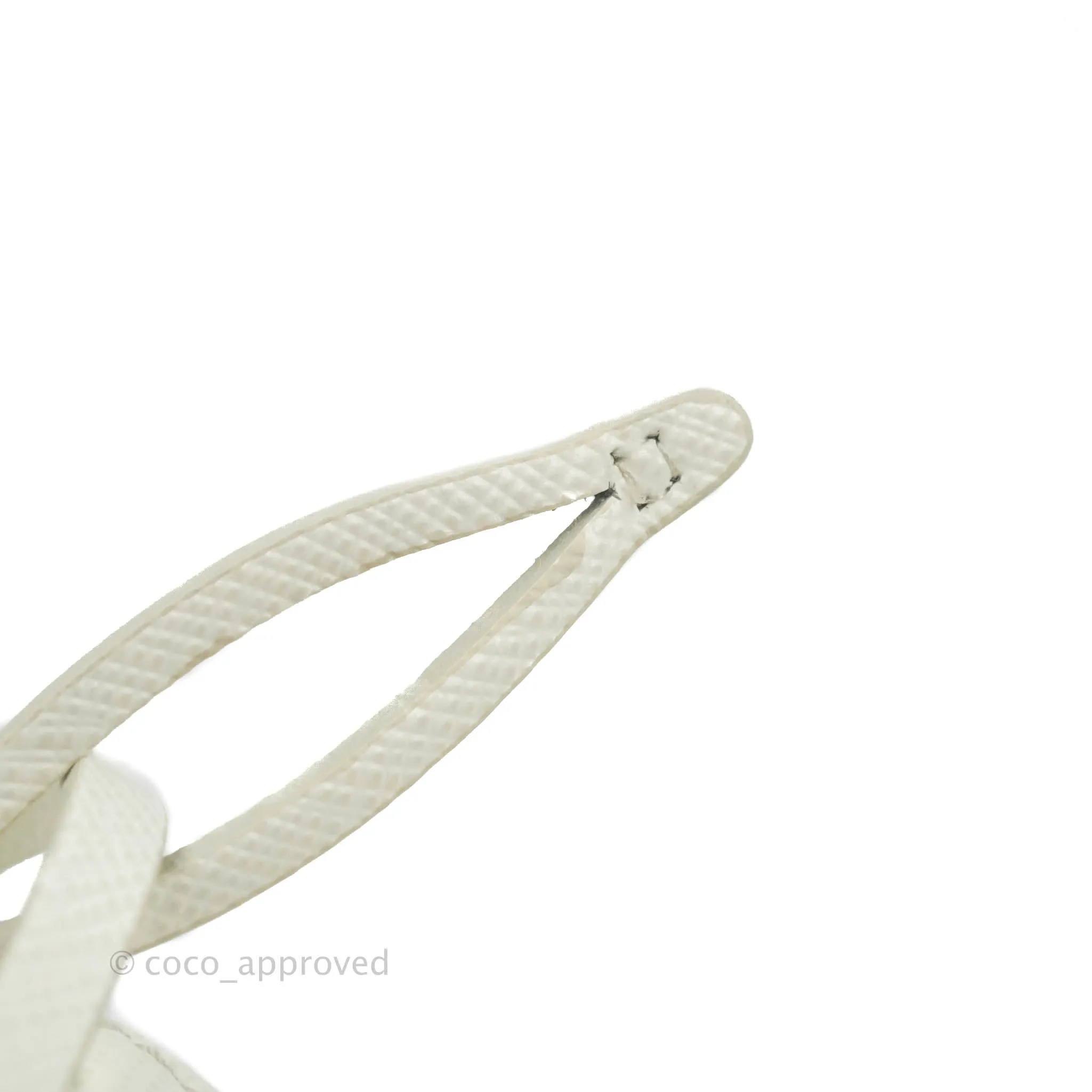 Prada Saffiano Leather Mini Bag White Gold Hardware