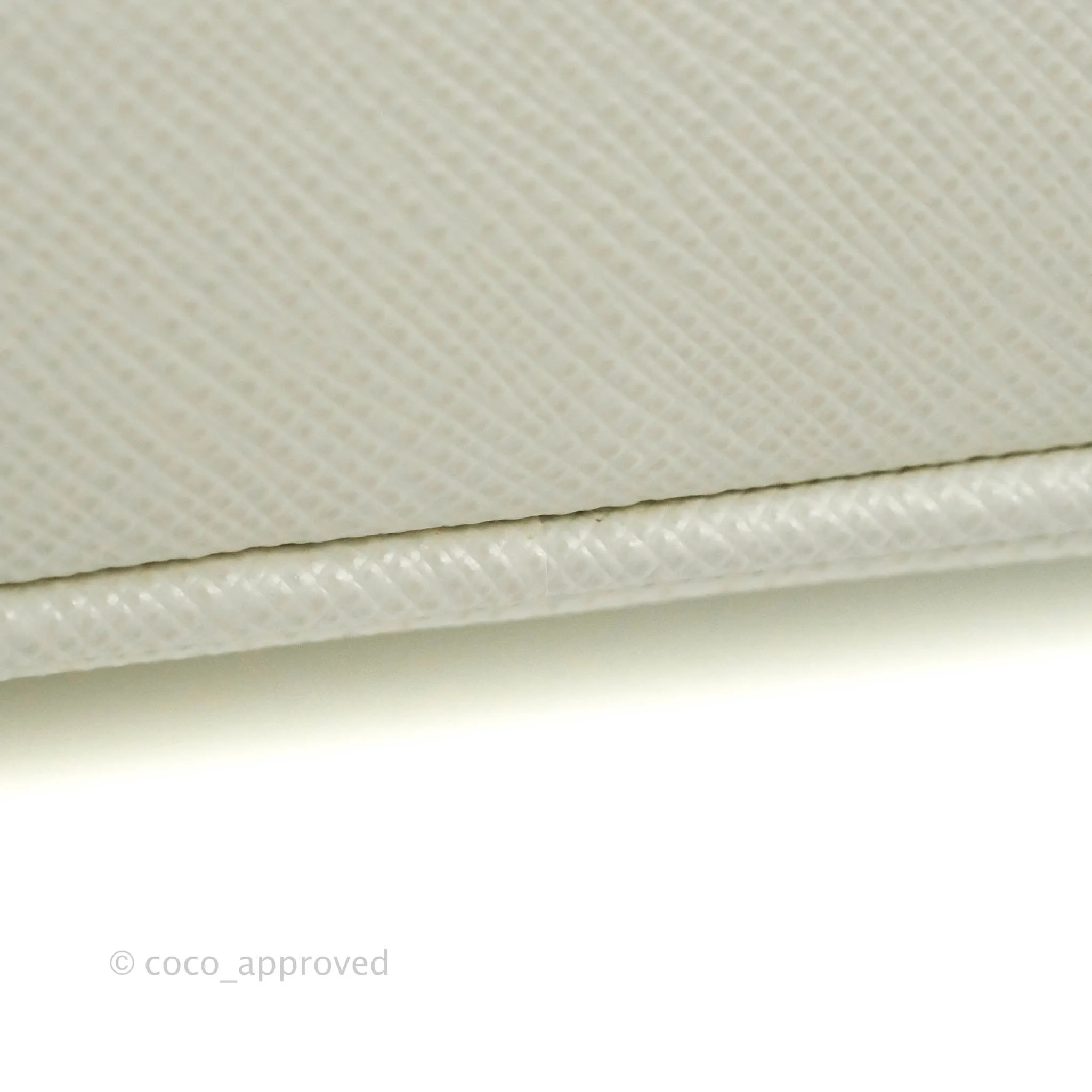 Prada Saffiano Leather Mini Bag White Gold Hardware