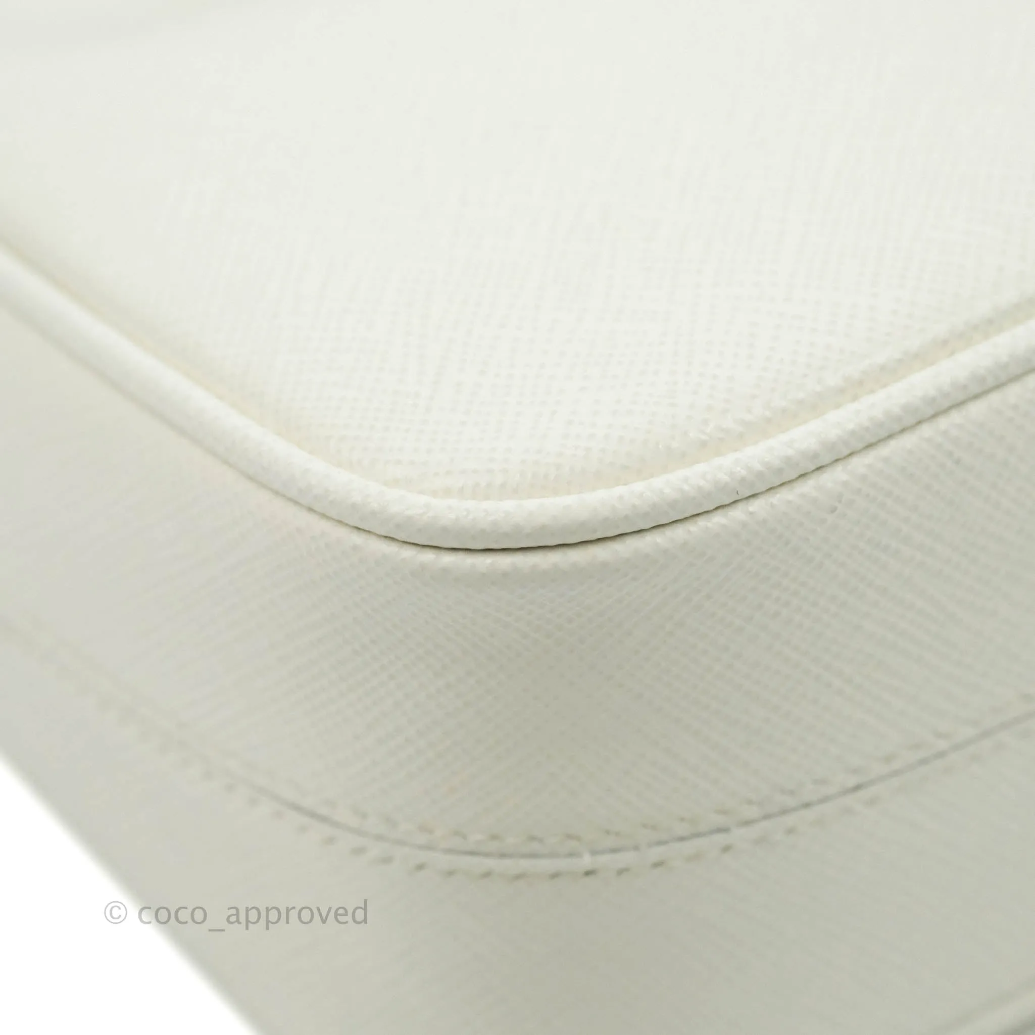 Prada Saffiano Leather Mini Bag White Gold Hardware