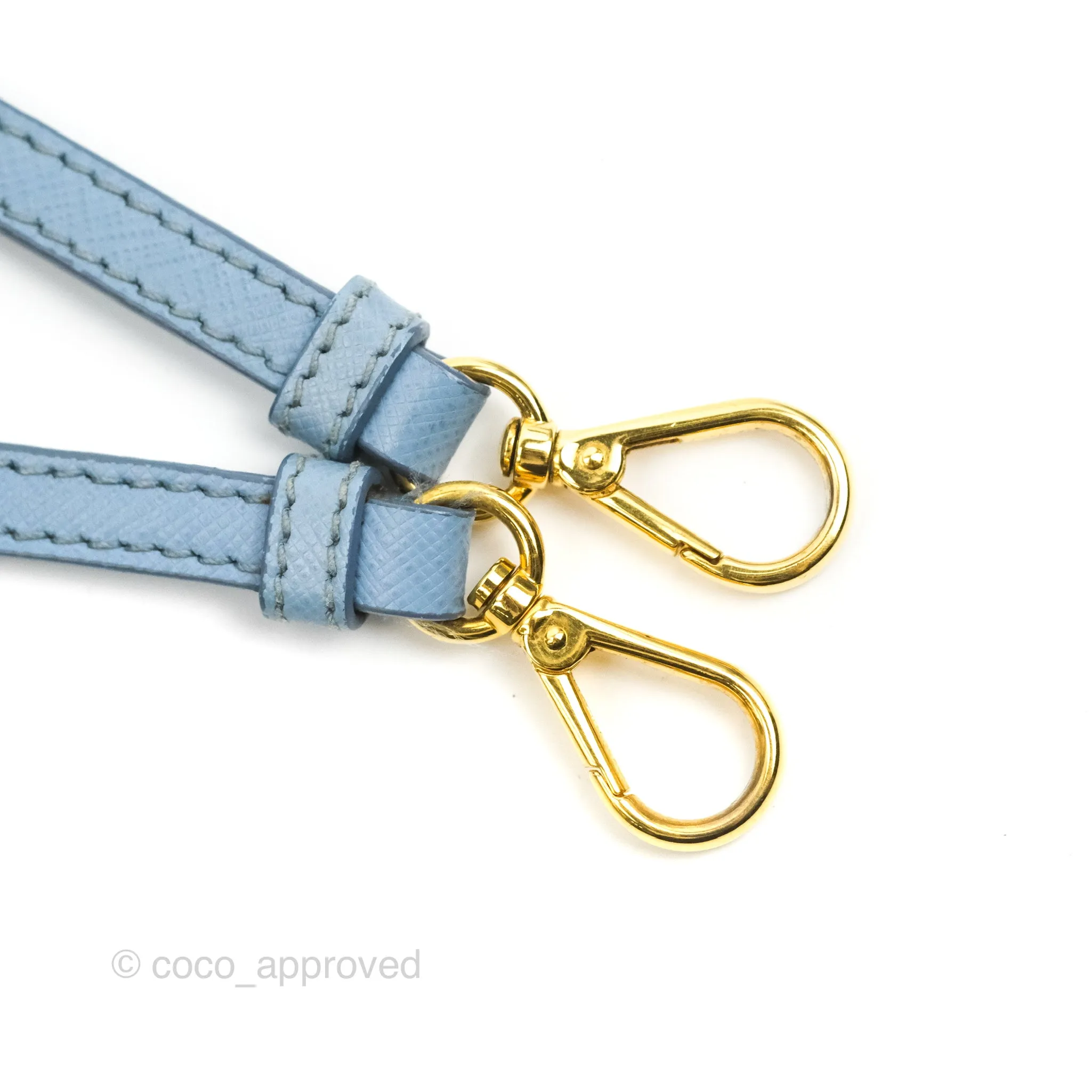 Prada Saffiano Lux Small Promenade Tote Light Blue