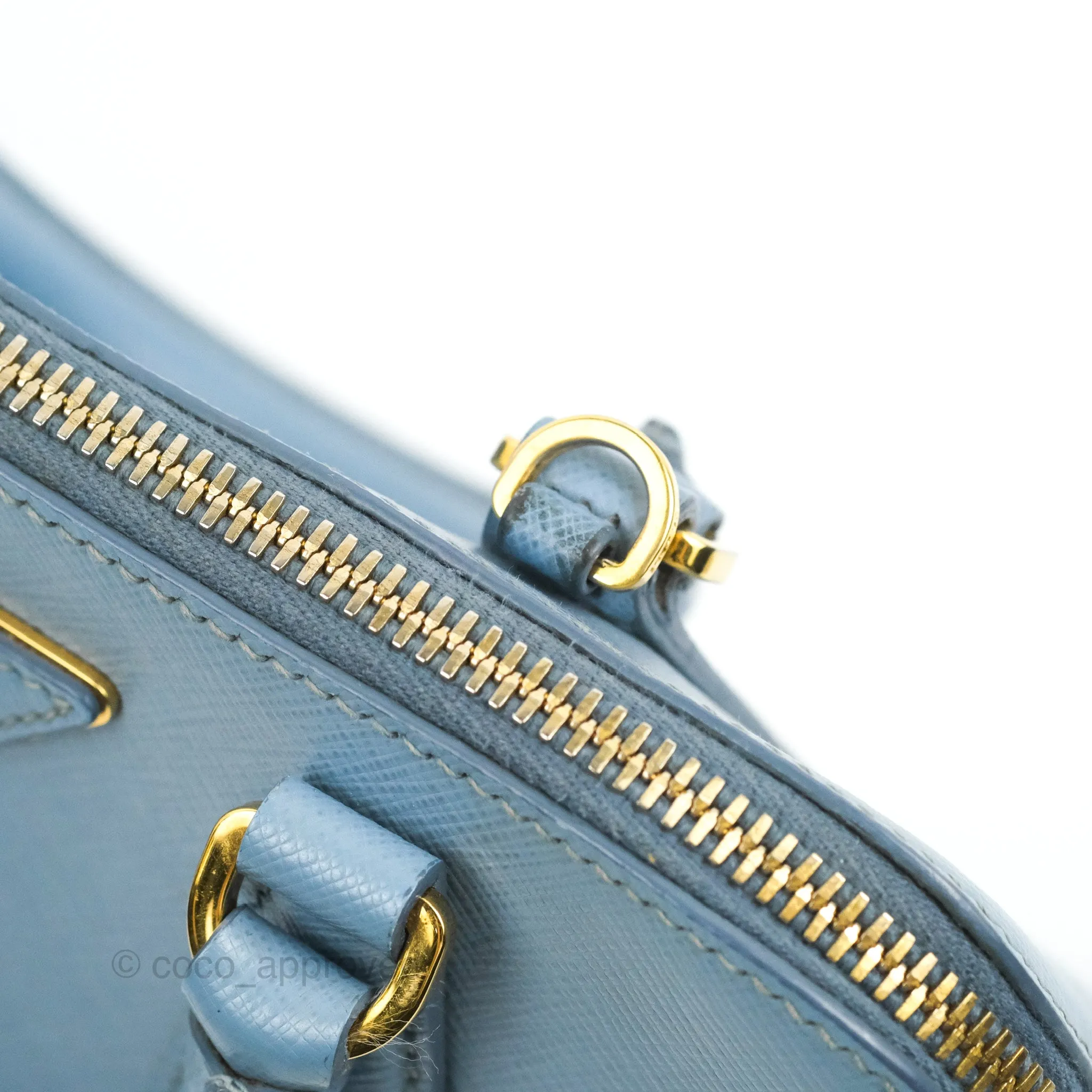Prada Saffiano Lux Small Promenade Tote Light Blue