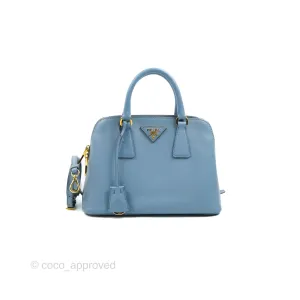 Prada Saffiano Lux Small Promenade Tote Light Blue