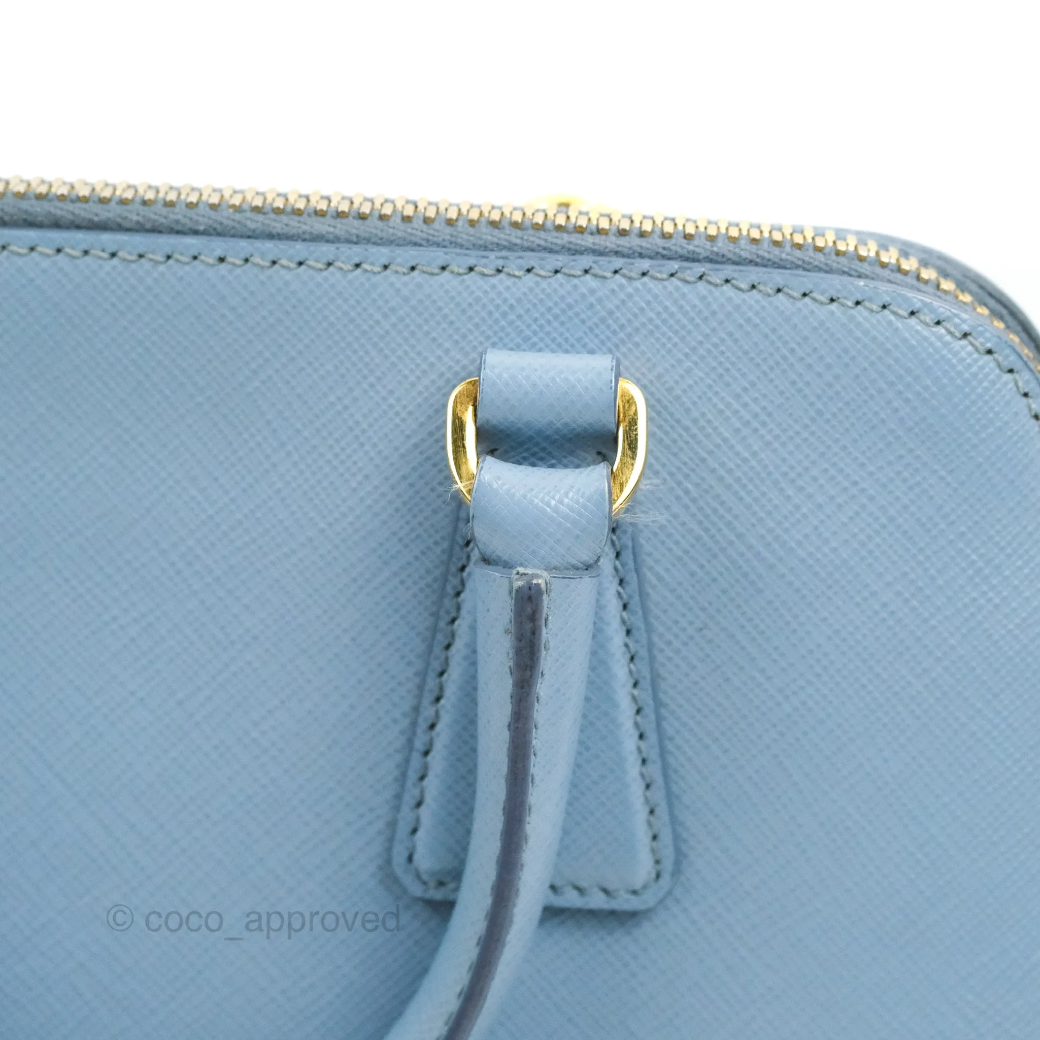 Prada Saffiano Lux Small Promenade Tote Light Blue