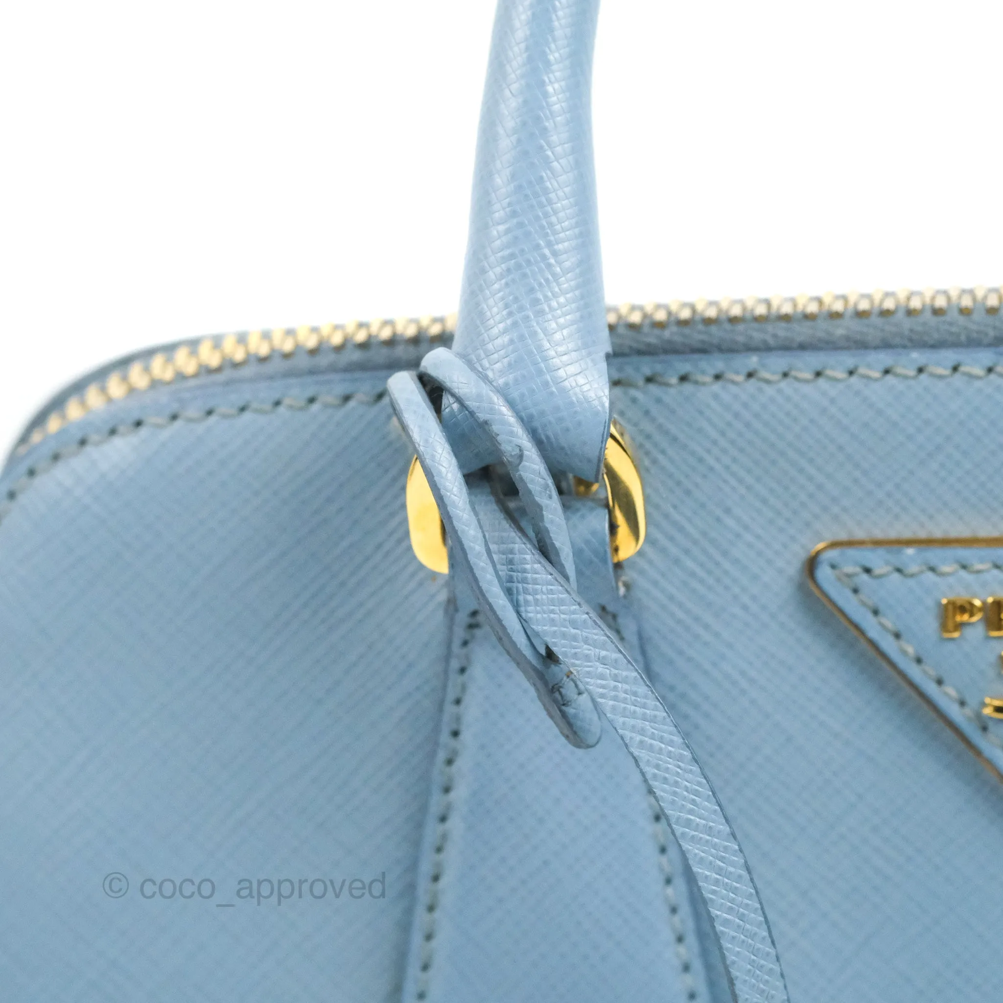 Prada Saffiano Lux Small Promenade Tote Light Blue