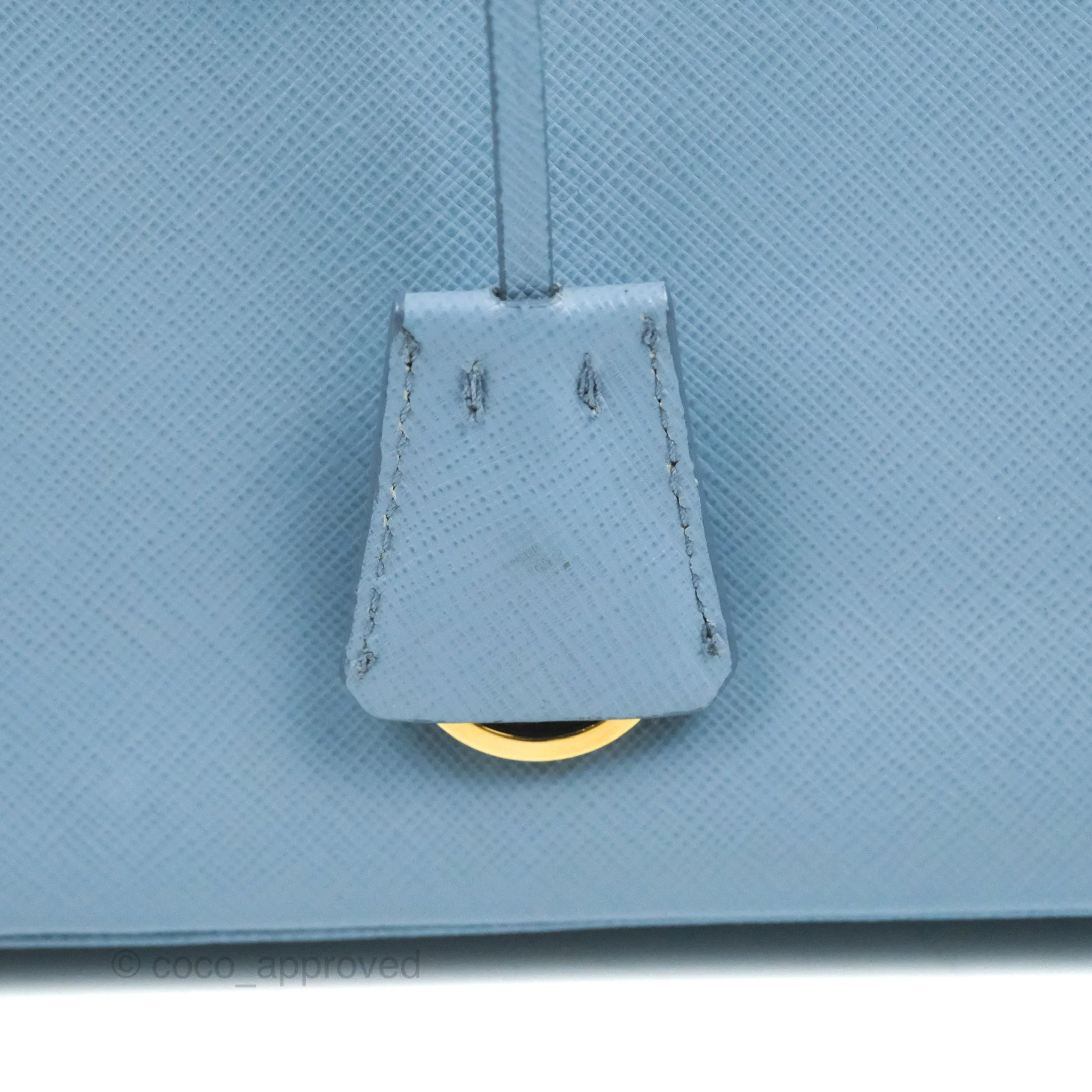 Prada Saffiano Lux Small Promenade Tote Light Blue