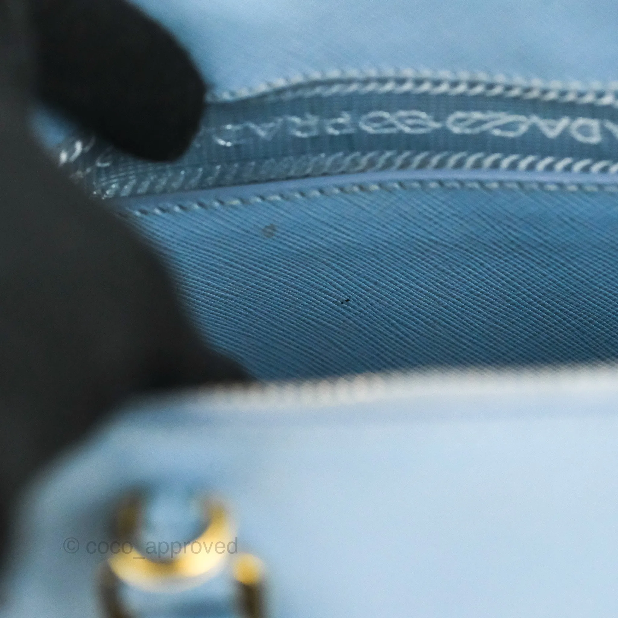 Prada Saffiano Lux Small Promenade Tote Light Blue