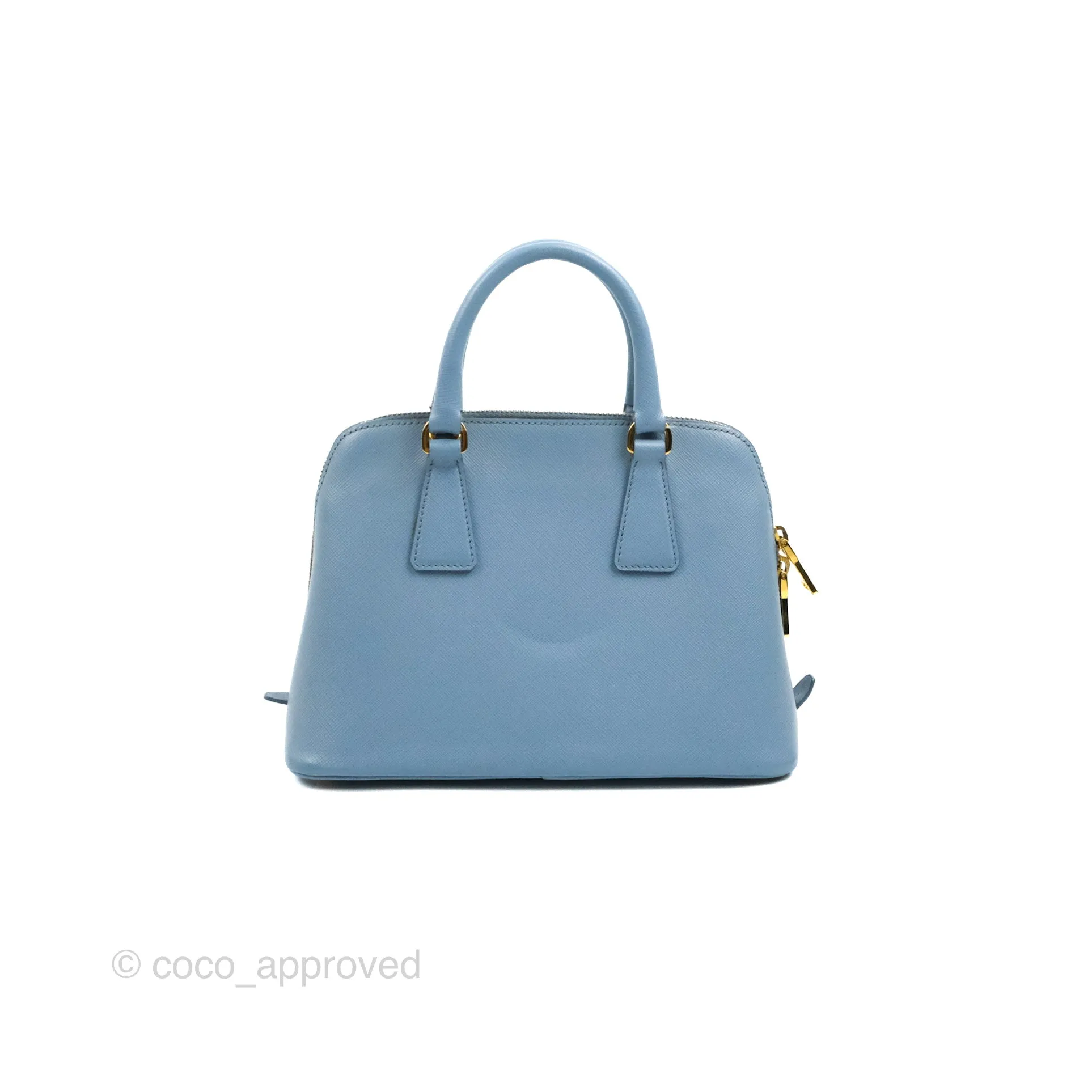 Prada Saffiano Lux Small Promenade Tote Light Blue