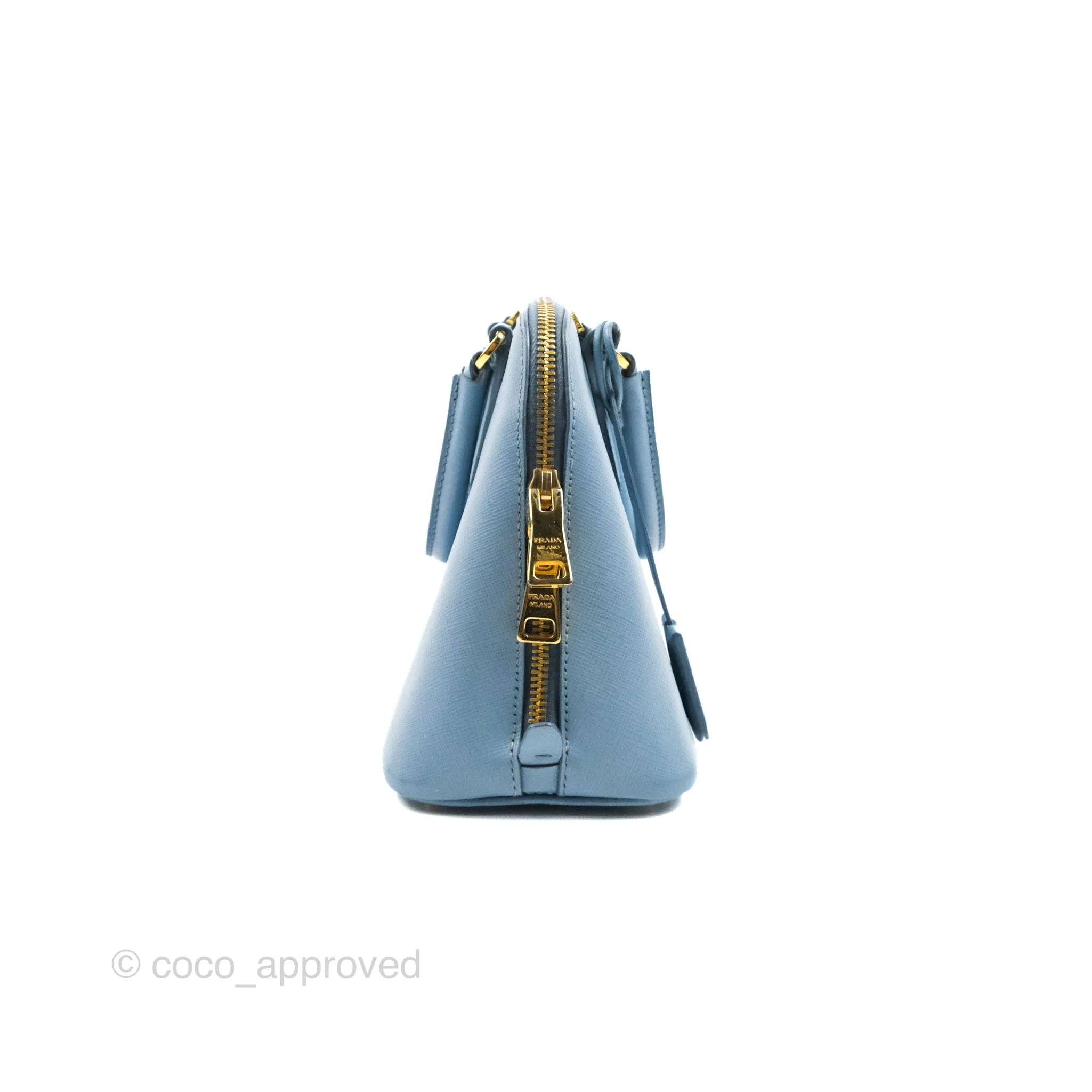 Prada Saffiano Lux Small Promenade Tote Light Blue