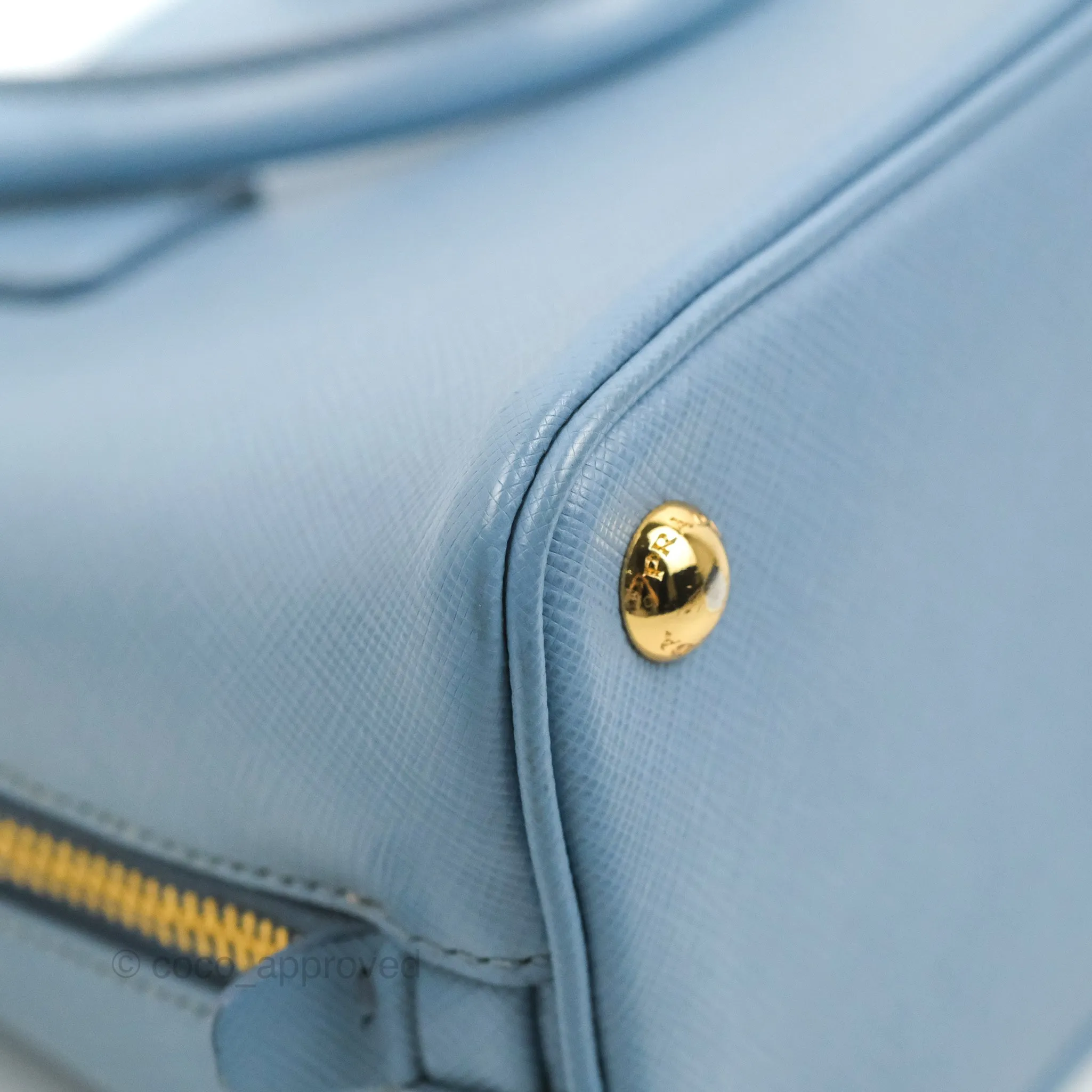 Prada Saffiano Lux Small Promenade Tote Light Blue
