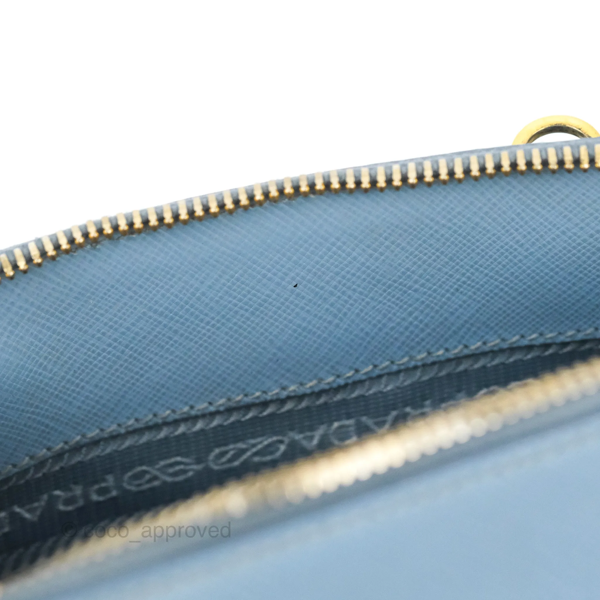 Prada Saffiano Lux Small Promenade Tote Light Blue
