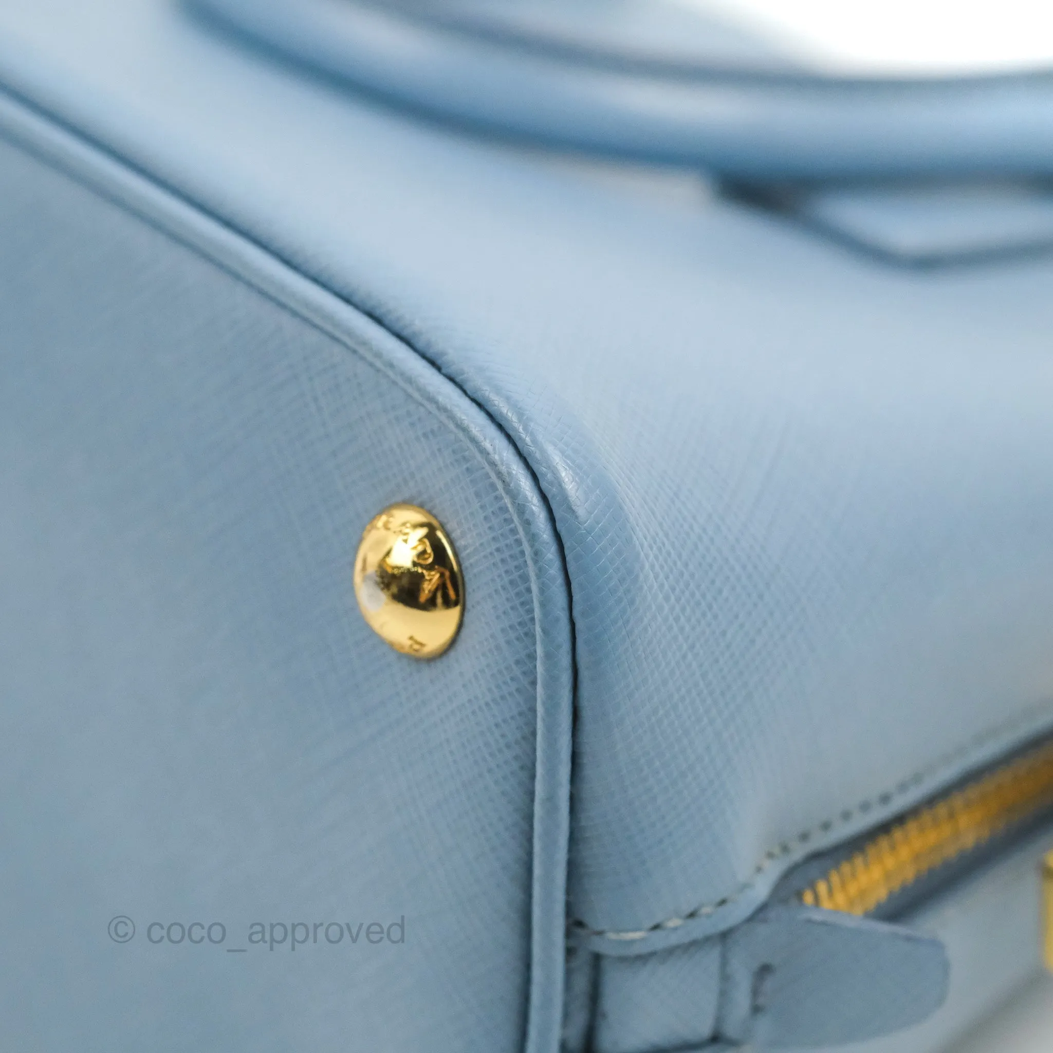 Prada Saffiano Lux Small Promenade Tote Light Blue