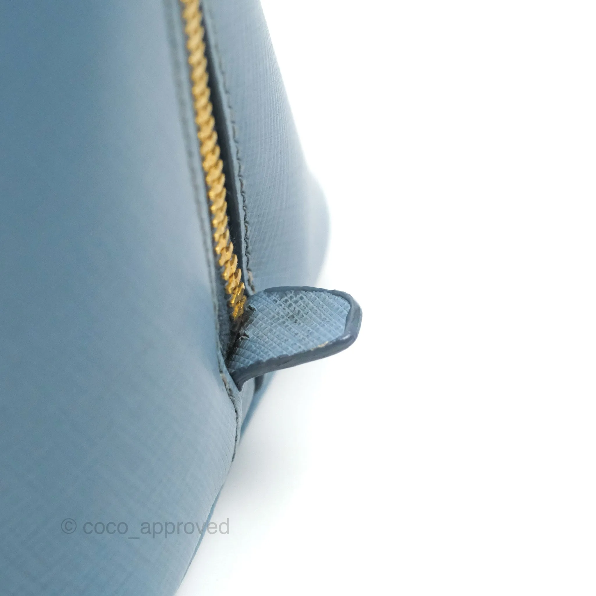 Prada Saffiano Lux Small Promenade Tote Light Blue