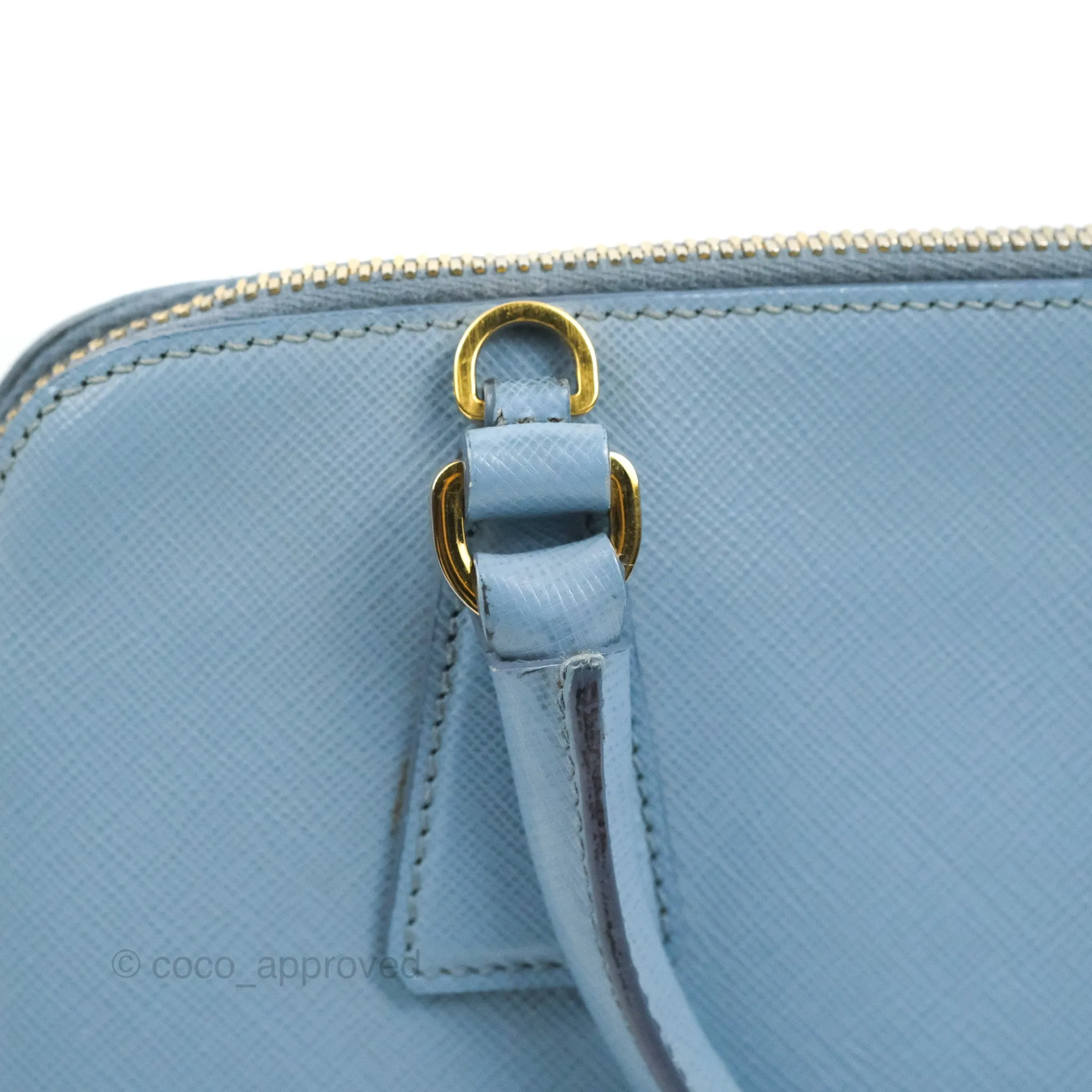 Prada Saffiano Lux Small Promenade Tote Light Blue