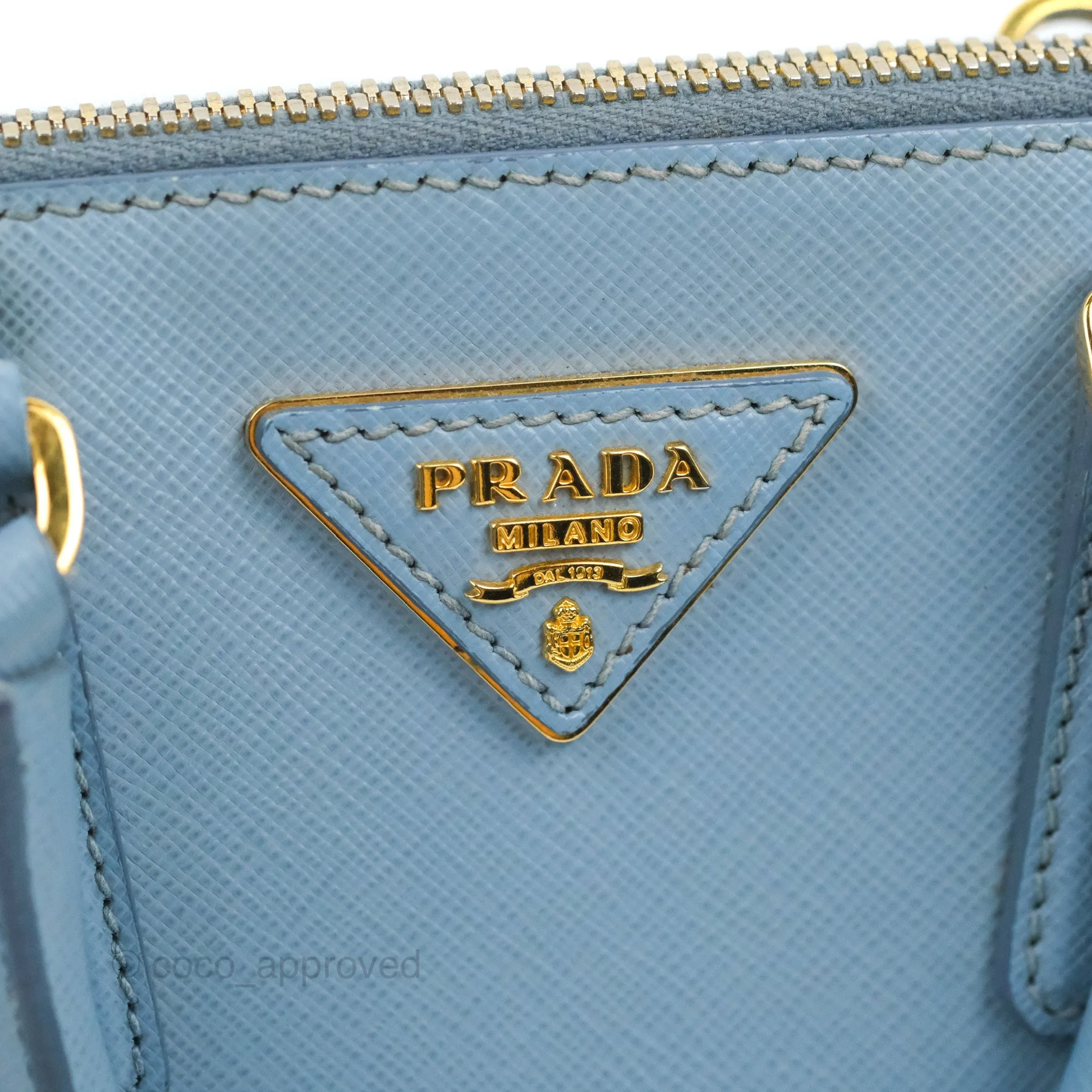 Prada Saffiano Lux Small Promenade Tote Light Blue