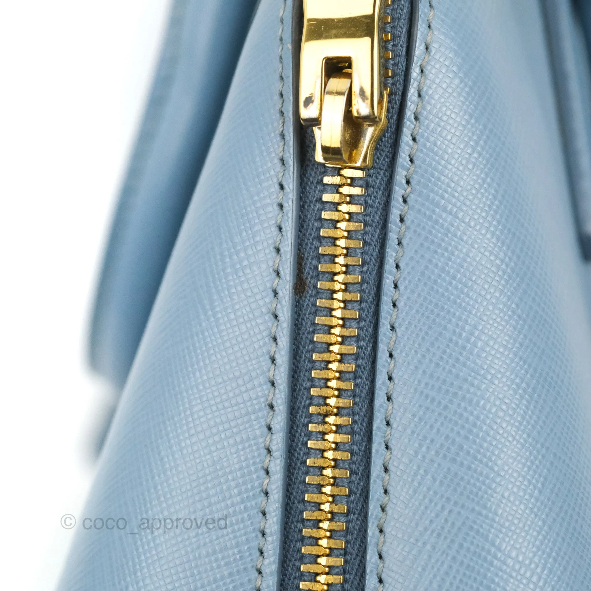 Prada Saffiano Lux Small Promenade Tote Light Blue
