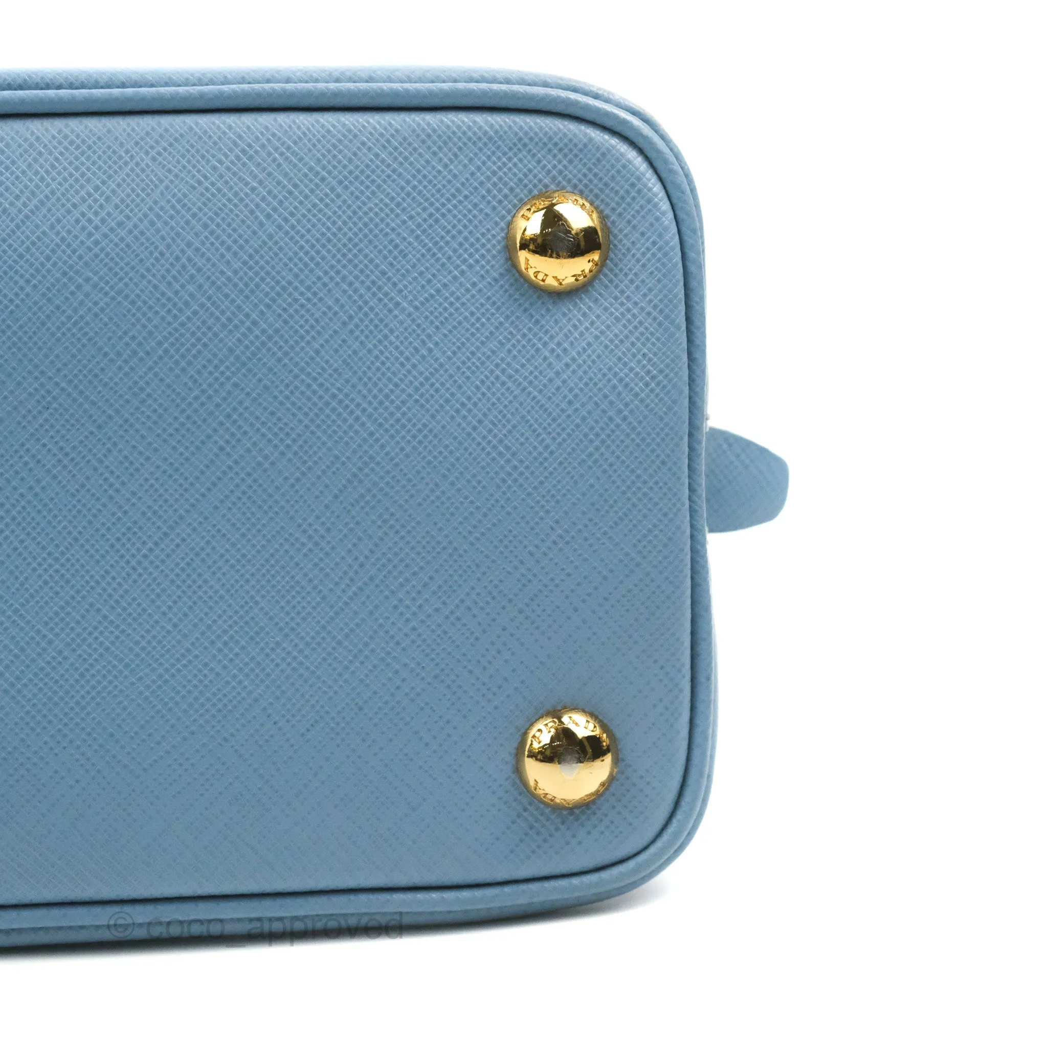 Prada Saffiano Lux Small Promenade Tote Light Blue