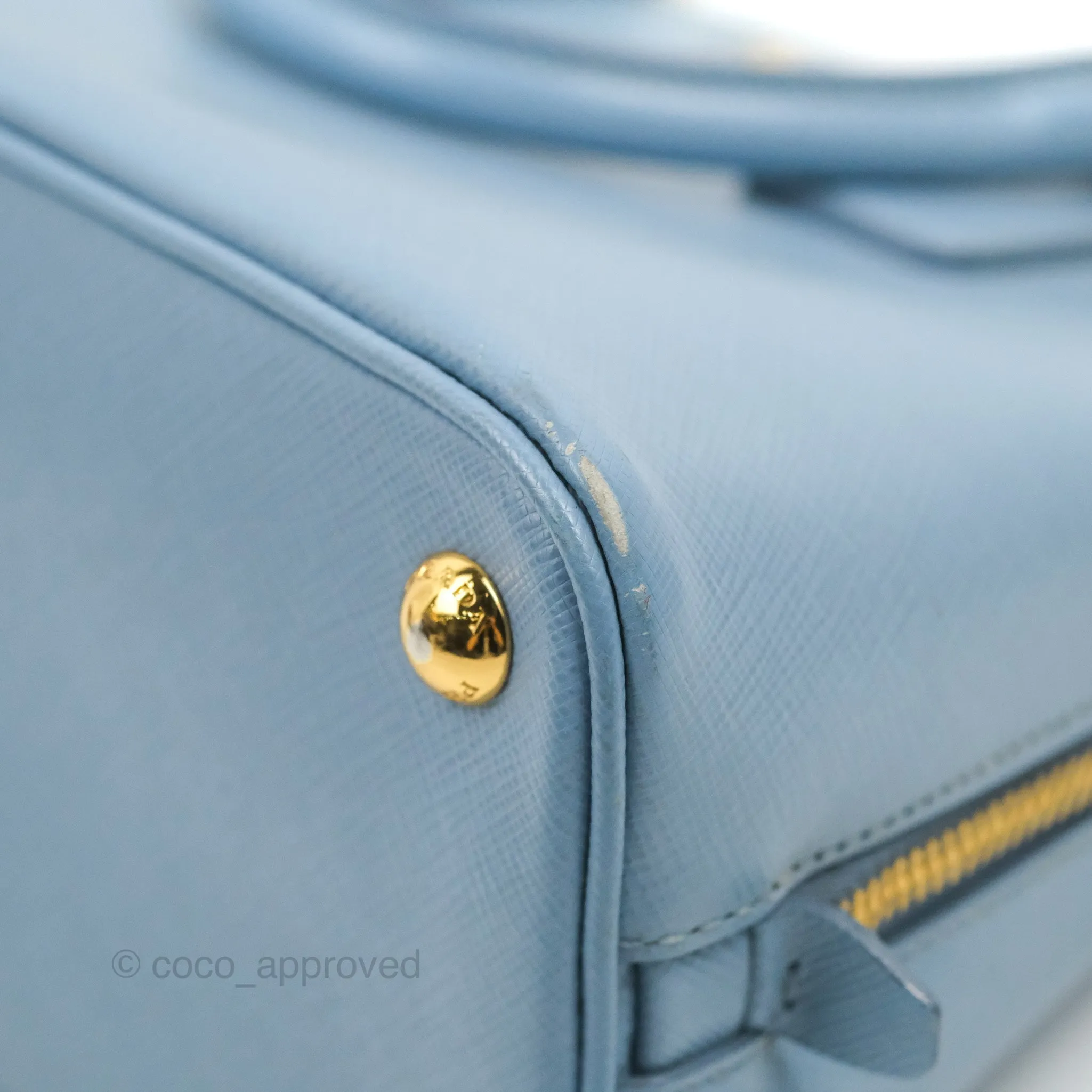 Prada Saffiano Lux Small Promenade Tote Light Blue