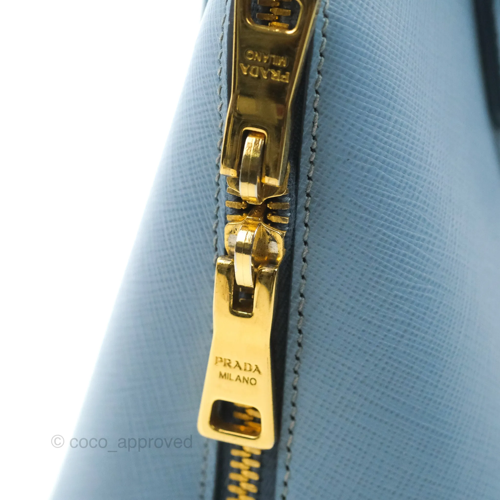 Prada Saffiano Lux Small Promenade Tote Light Blue
