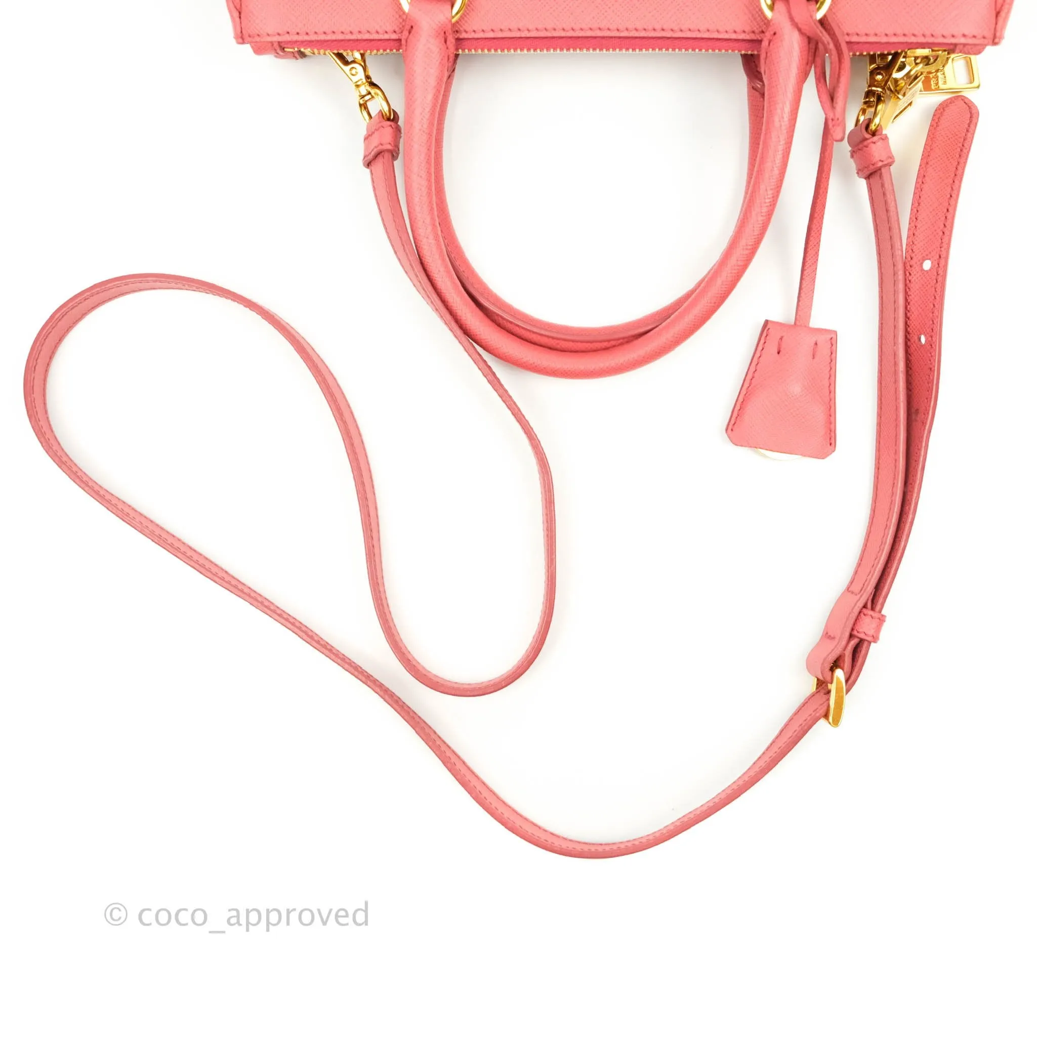Prada Small Lux Galleria Bag Tamaris Saffiano Gold Hardware