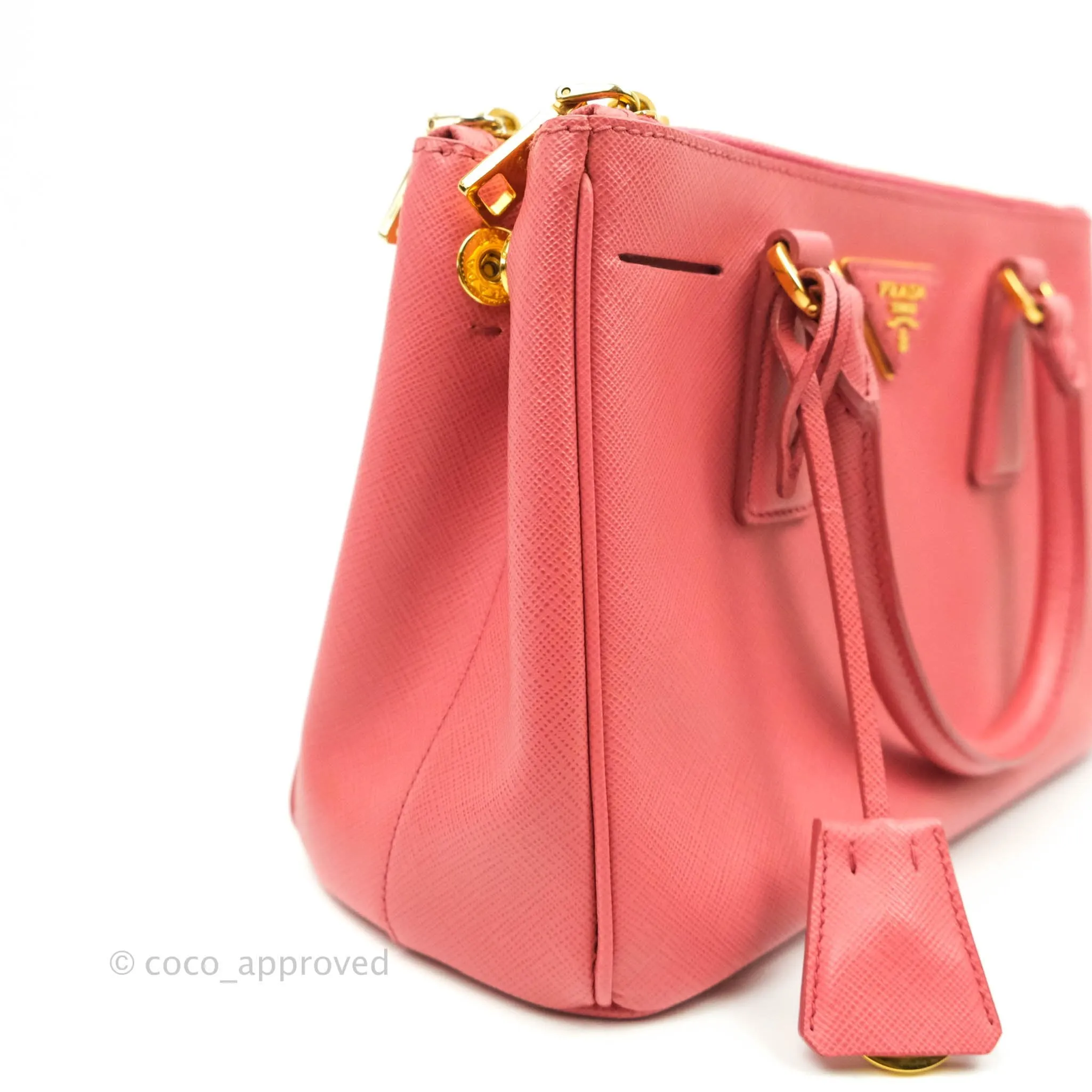 Prada Small Lux Galleria Bag Tamaris Saffiano Gold Hardware