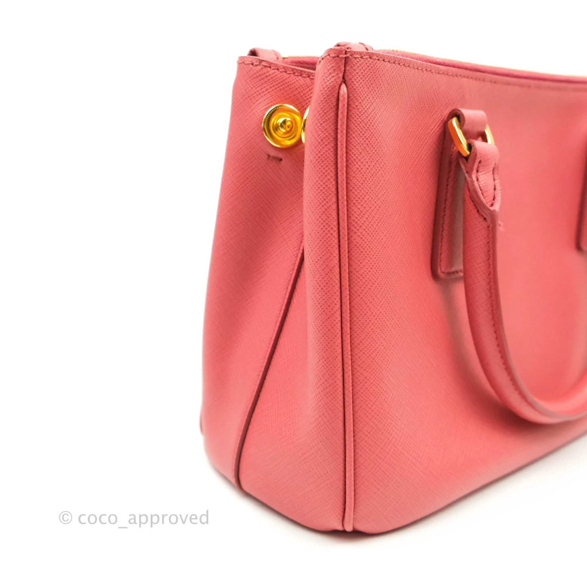 Prada Small Lux Galleria Bag Tamaris Saffiano Gold Hardware