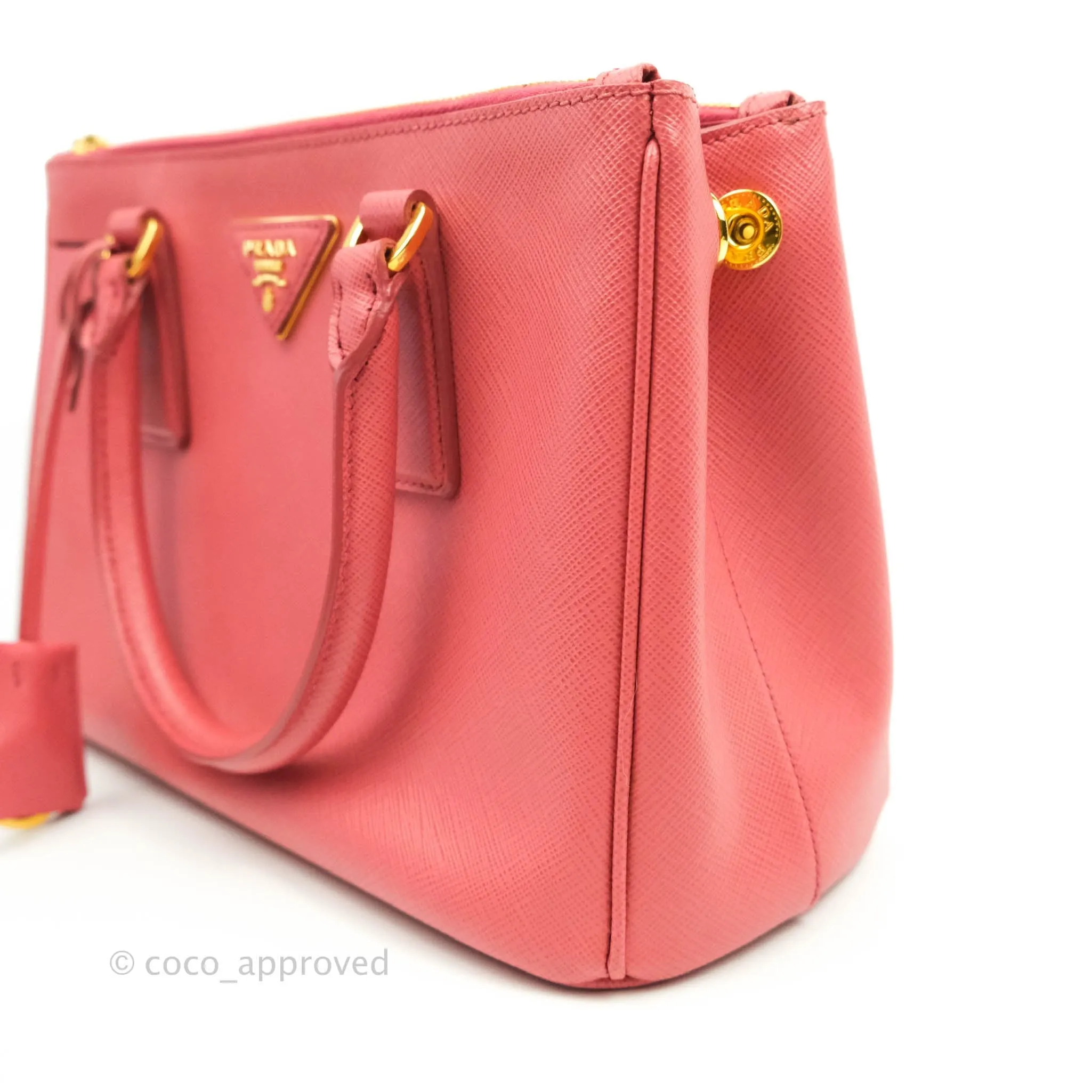 Prada Small Lux Galleria Bag Tamaris Saffiano Gold Hardware