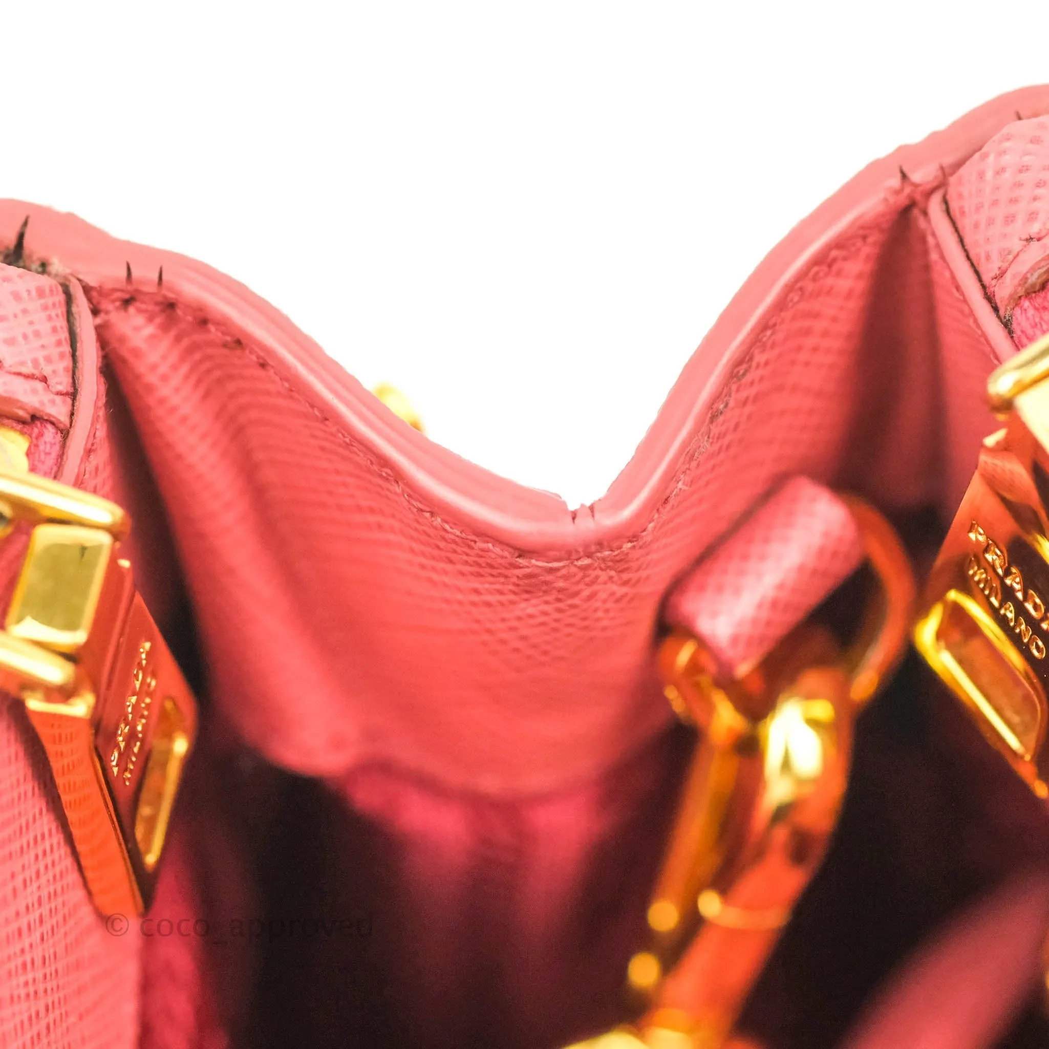 Prada Small Lux Galleria Bag Tamaris Saffiano Gold Hardware