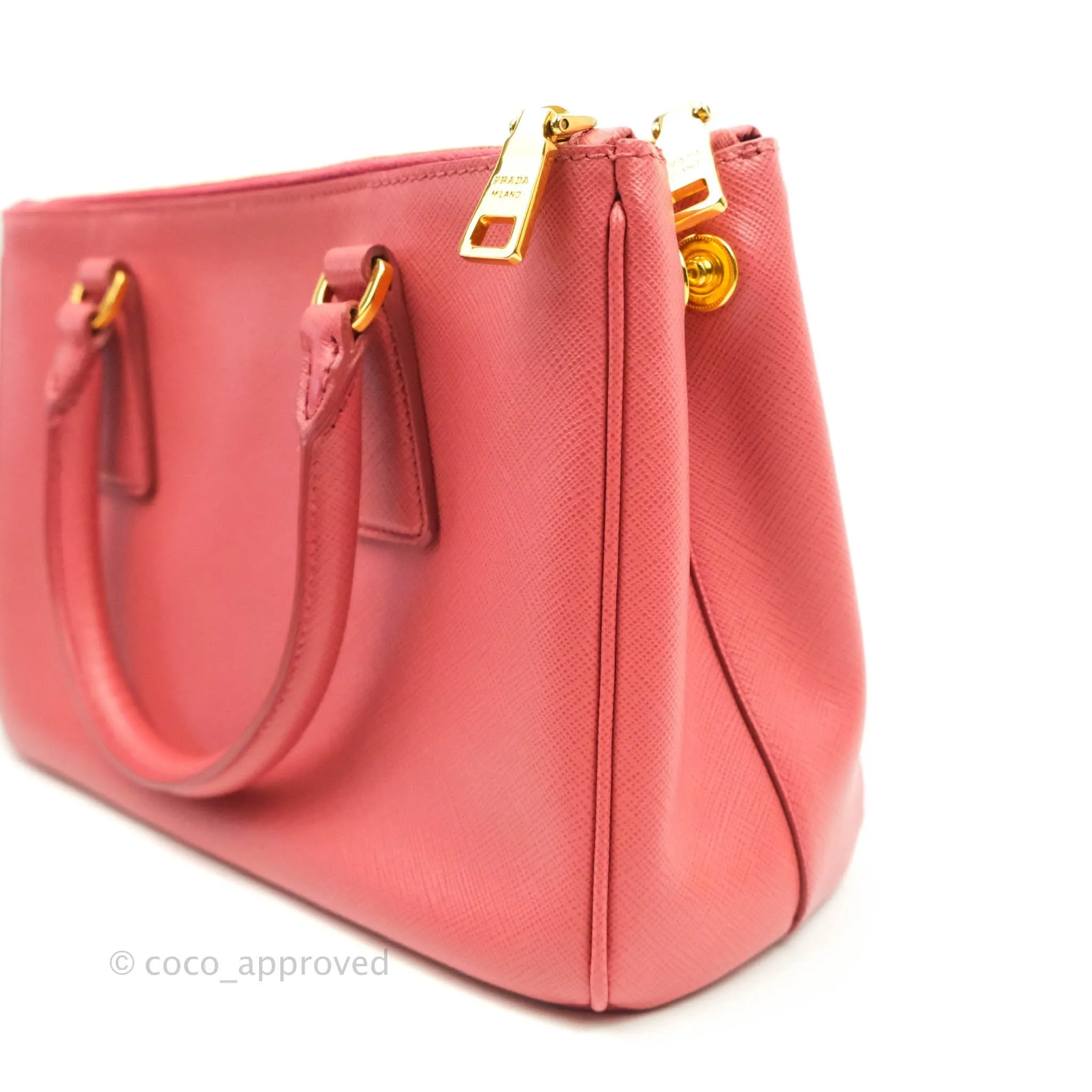 Prada Small Lux Galleria Bag Tamaris Saffiano Gold Hardware