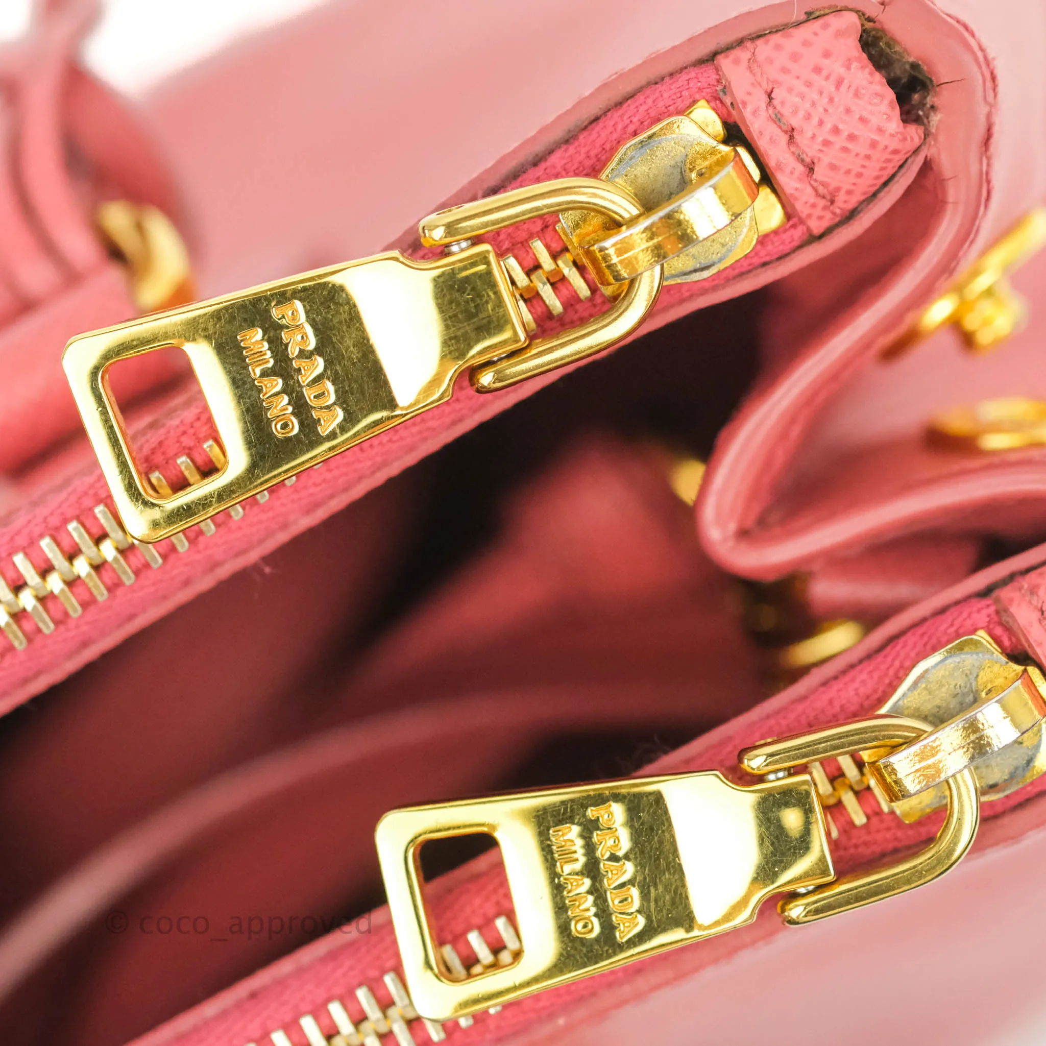 Prada Small Lux Galleria Bag Tamaris Saffiano Gold Hardware