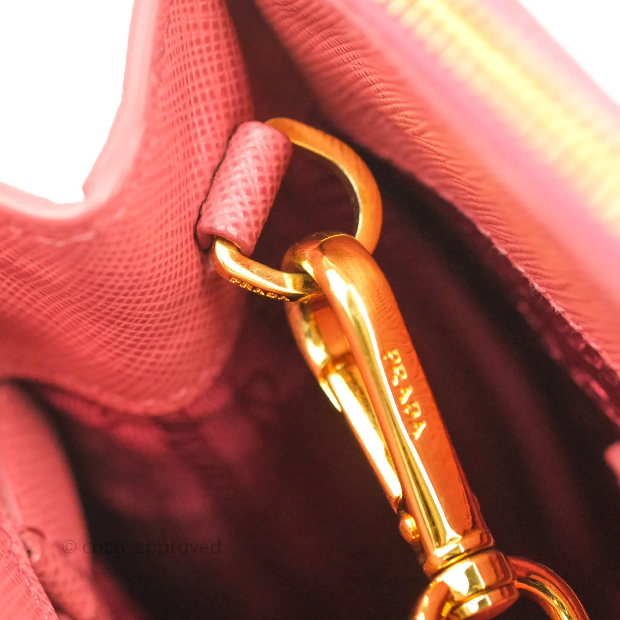 Prada Small Lux Galleria Bag Tamaris Saffiano Gold Hardware