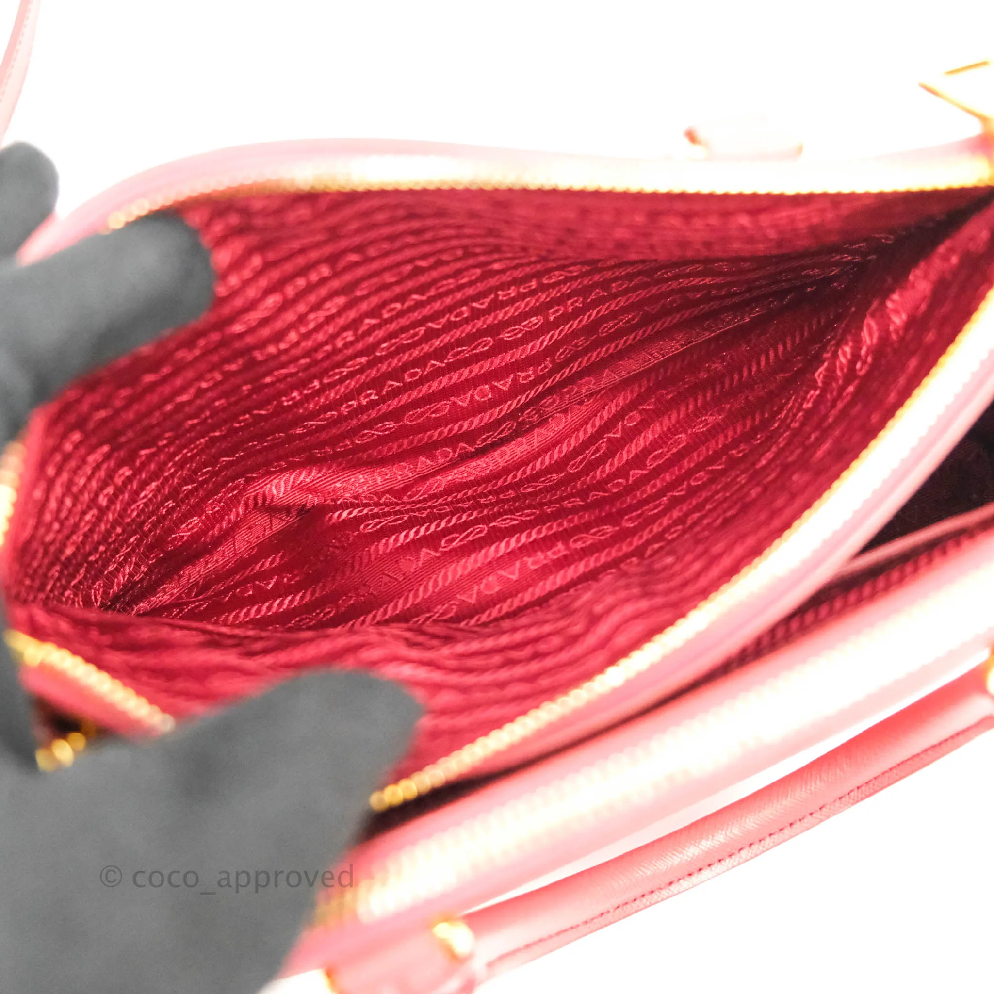 Prada Small Lux Galleria Bag Tamaris Saffiano Gold Hardware